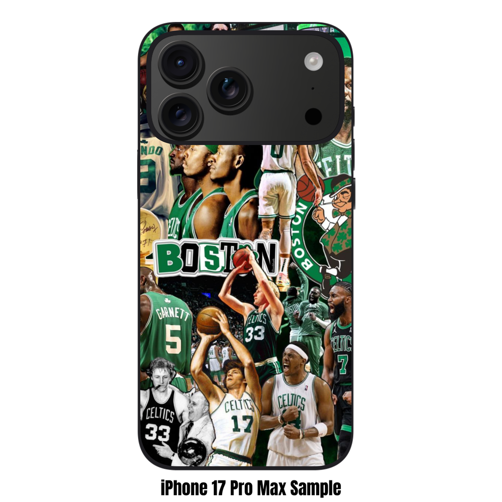 NBA Boston Celtics Phone Case For iPhone Samsung Galaxy Pixel - Boston Celtics Legends Collage All Time Greatest Players Poster