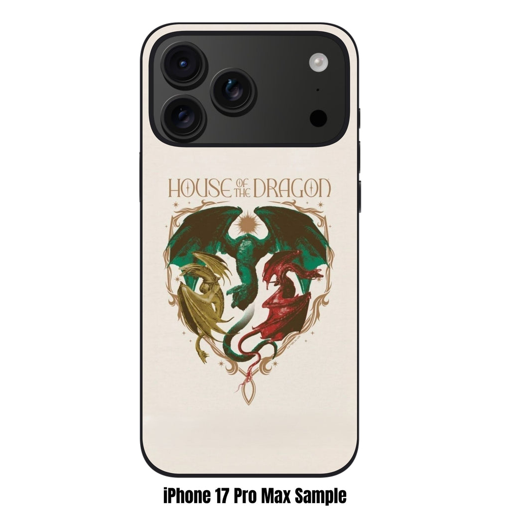 House Of The Dragon Phone Case For iPhone Samsung Galaxy Pixel - House Of The Dragon Three Dragons Crest Poster In Beige Background