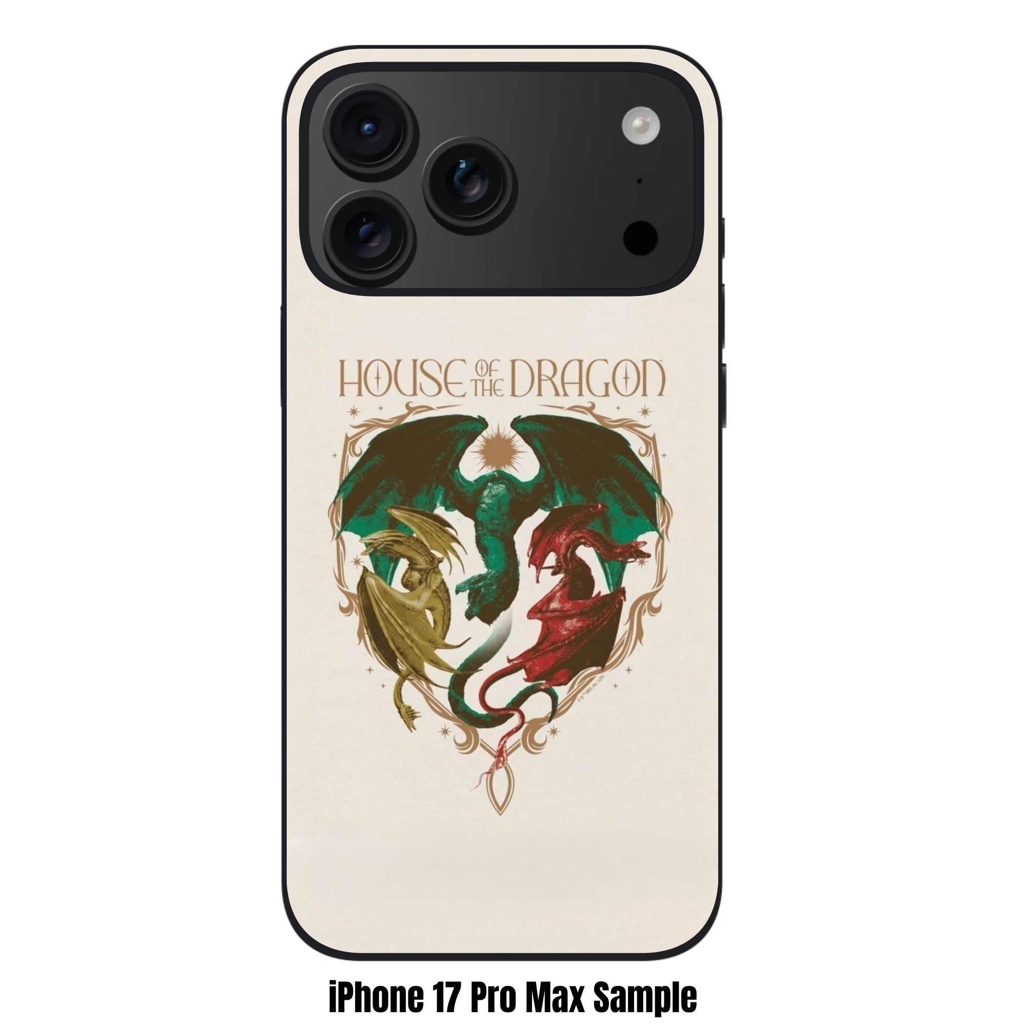 House Of The Dragon Phone Case For iPhone Samsung Galaxy Pixel - House Of The Dragon Three Dragons Crest Poster In Beige Background