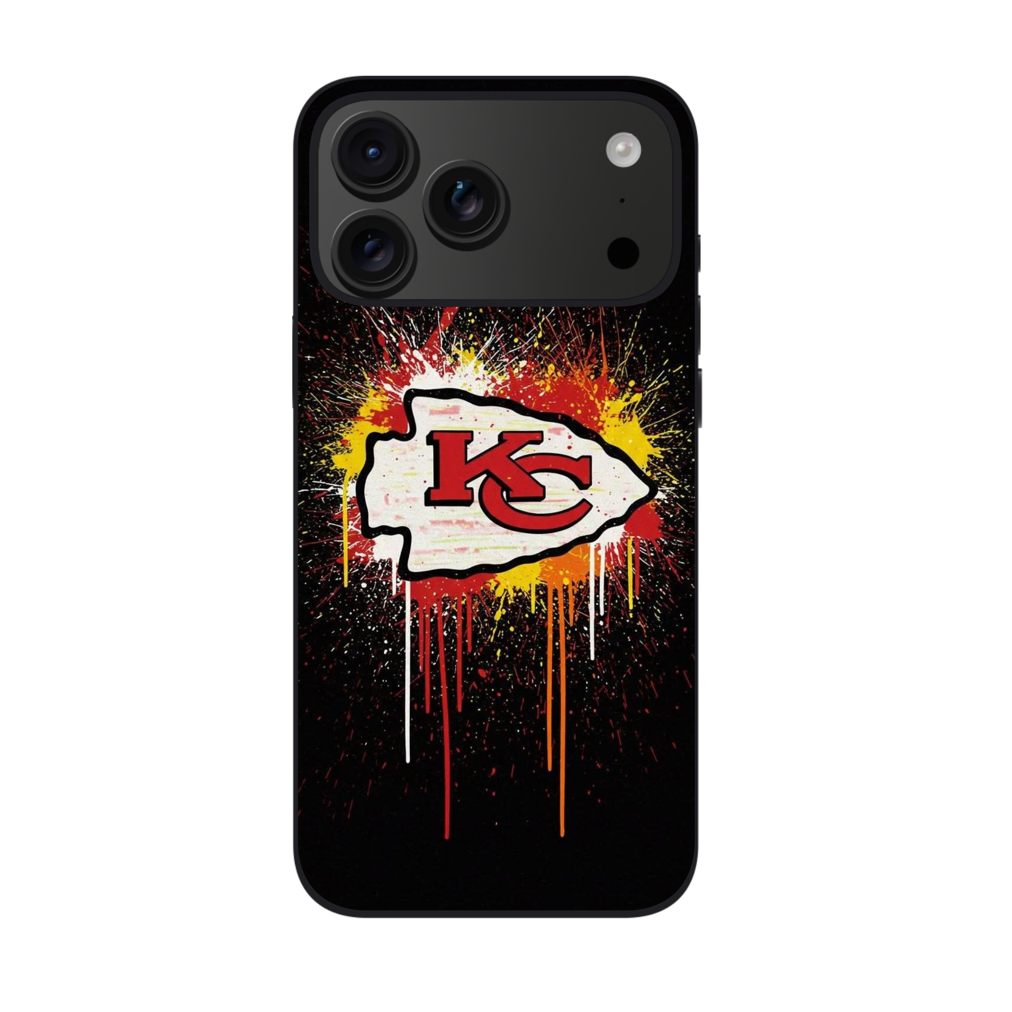 NFL Kansas City Chiefs Phone Case For iPhone Samsung Galaxy Pixel - Kansas City Chiefs Graffiti Logo On Black Background