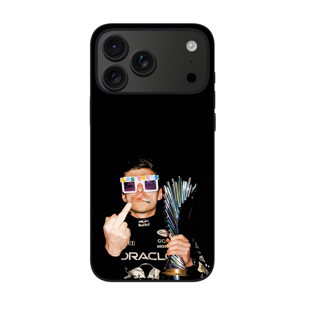 F1 Formula 1 Max Verstappen Phone Case For iPhone Samsung Galaxy Pixel - Max Verstappen The Rockstar Salute Middle Finger Poster