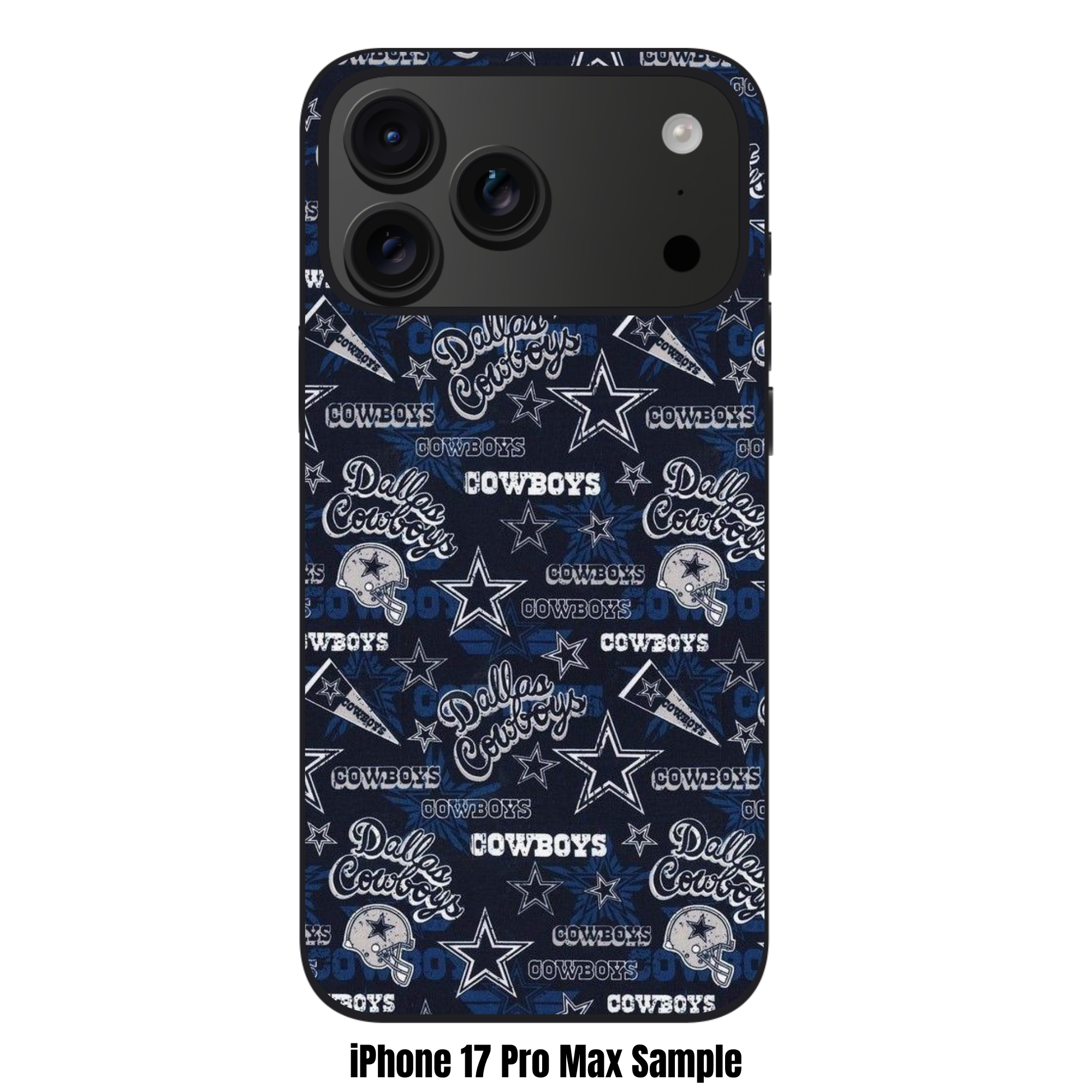 NFL Dallas Cowboys Phone Case For iPhone Samsung Galaxy Pixel - Dallas Cowboys Distressed Logo And Helmet Pattern On Navy Background