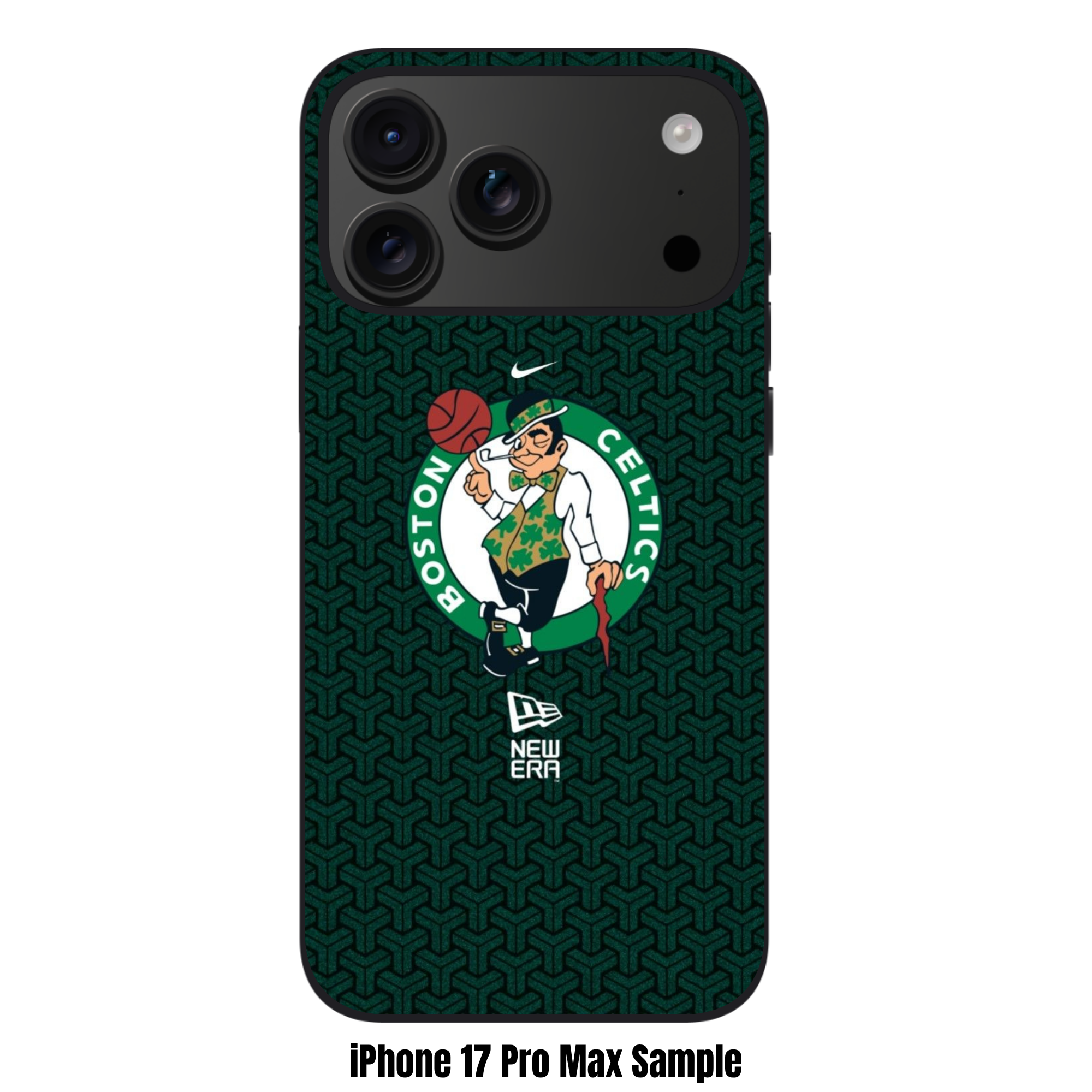 NBA Boston Celtics Phone Case For iPhone Samsung Galaxy Pixel - Boston Celtics Lucky The Leprechaun Logo Textured Brand Art