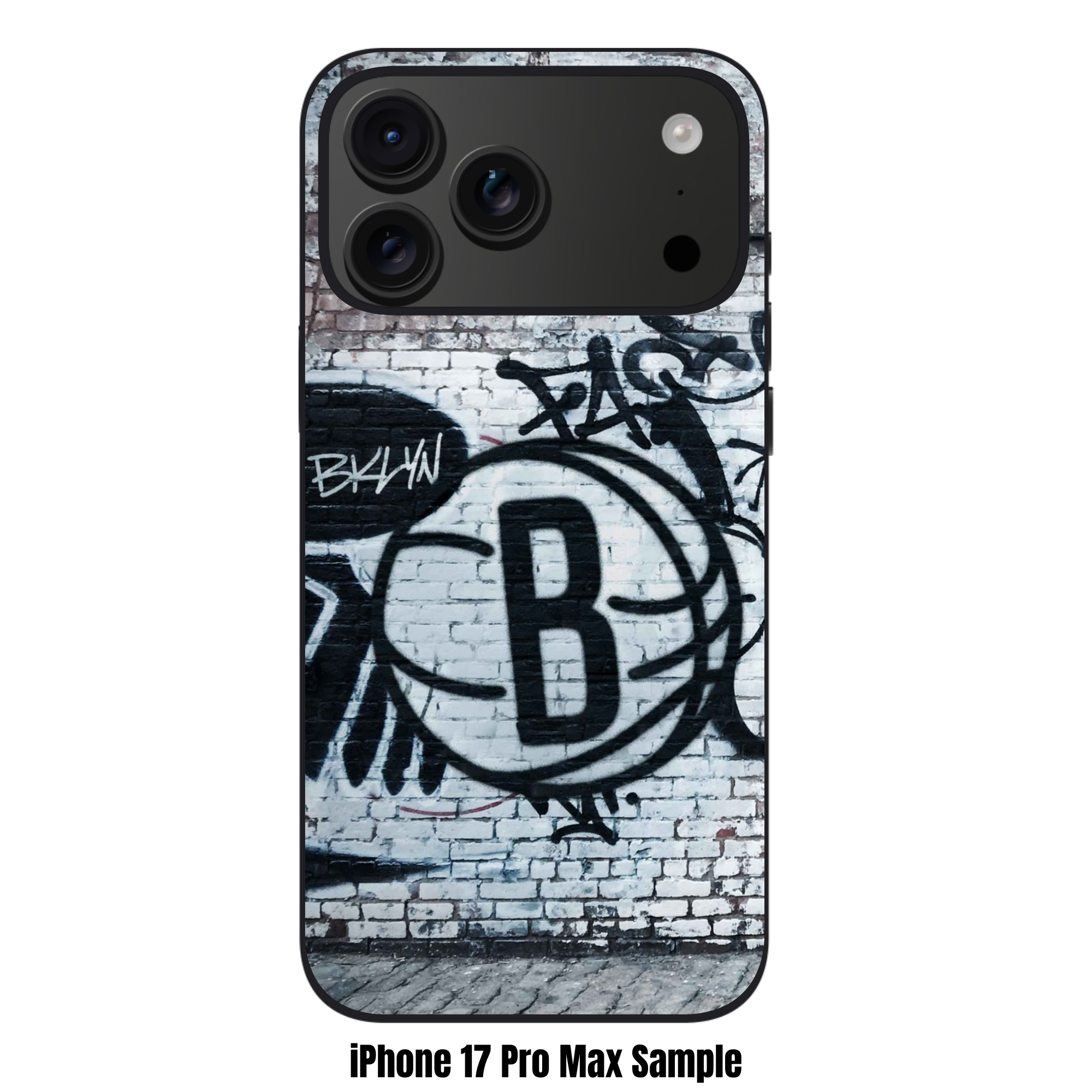 NBA Brooklyn Nets Phone Case For iPhone Samsung Galaxy Pixel - Brooklyn Nets Graffiti Logo On Brick Wall Art