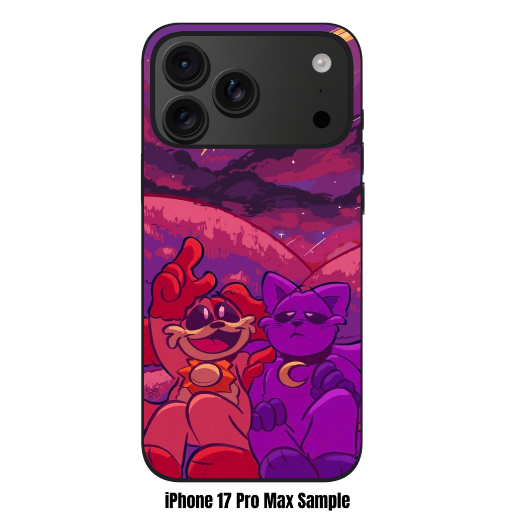 Poppy Playtime Phone Case For iPhone Samsung Galaxy Pixel - Smiling Critters Catnap And Dogday Watching Shooting Stars Art