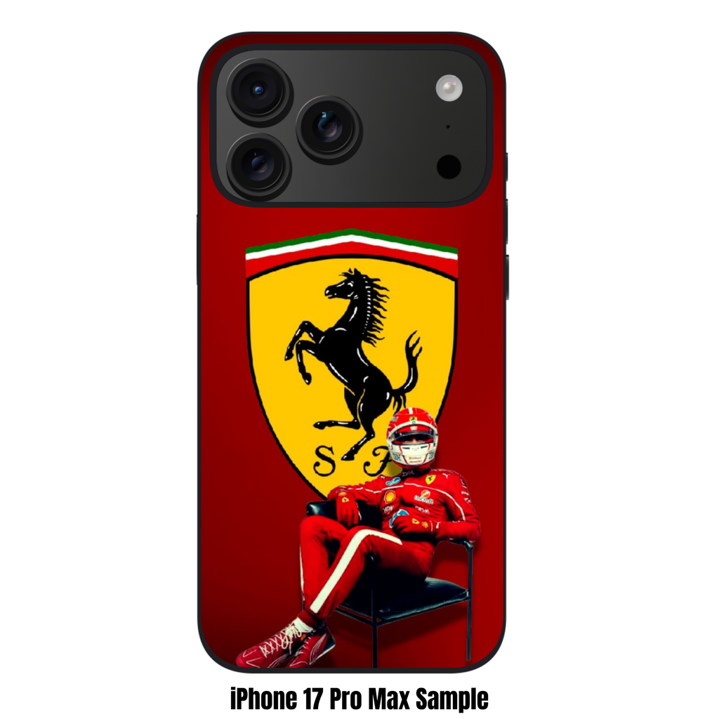 F1 Formula 1 Charles Leclerc Phone Case For iPhone Samsung Galaxy Pixel - Charles Leclerc And Ferrari Logo On Red Background