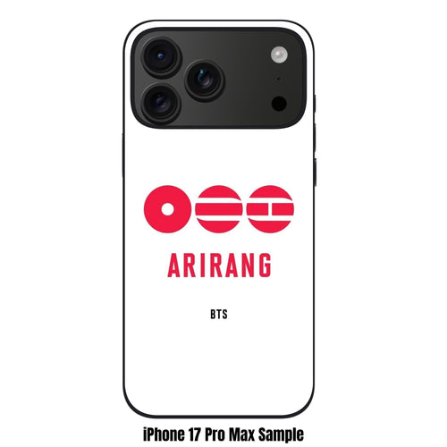 BTS Phone Case For iPhone Samsung Galaxy Pixel - BTS Arirang Red Logo Text On White Background