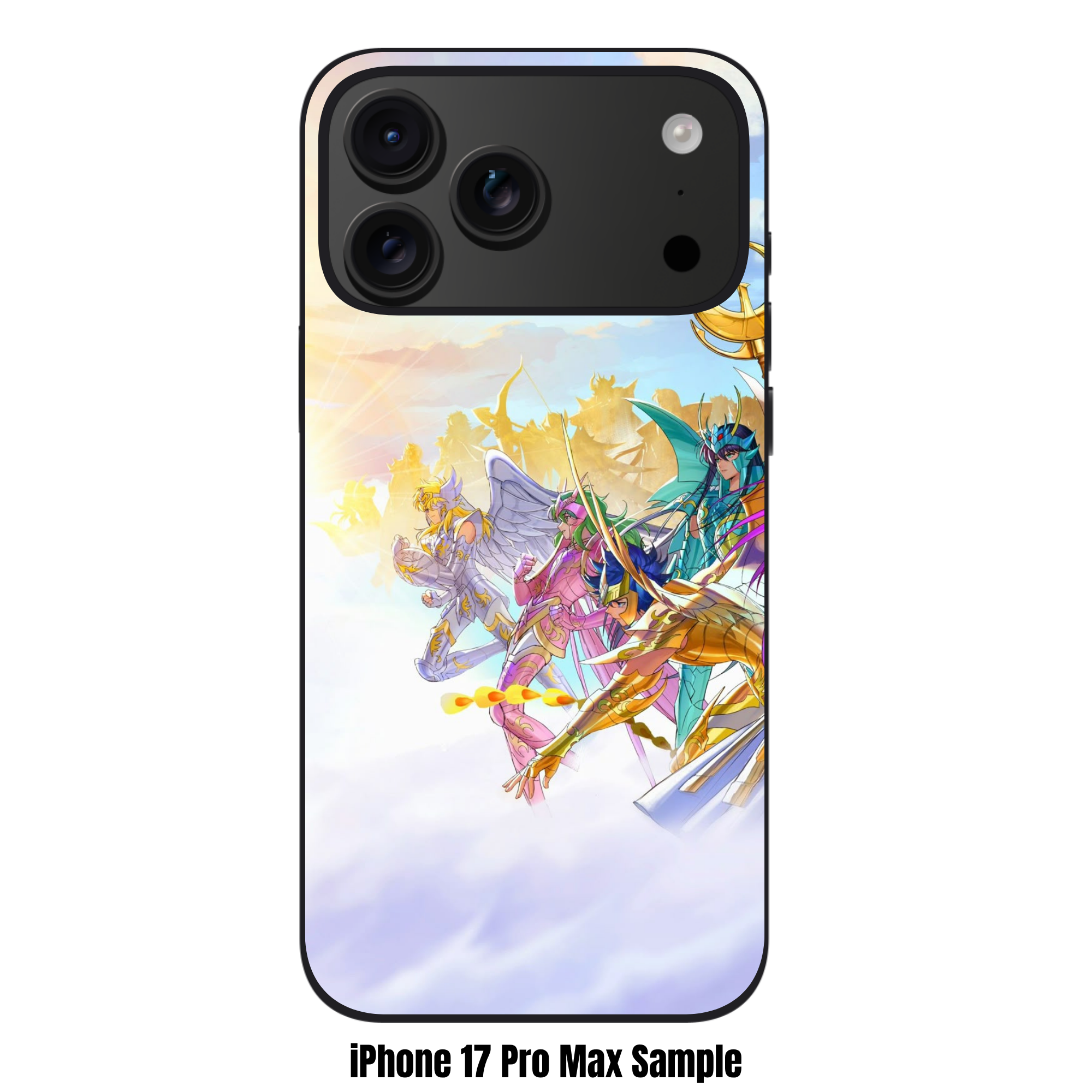 Saint Seiya Knights Of The Zodiac Phone Case For iPhone Samsung Galaxy Pixel - Saint Seiya Bronze Saints Descending From Clouds Background