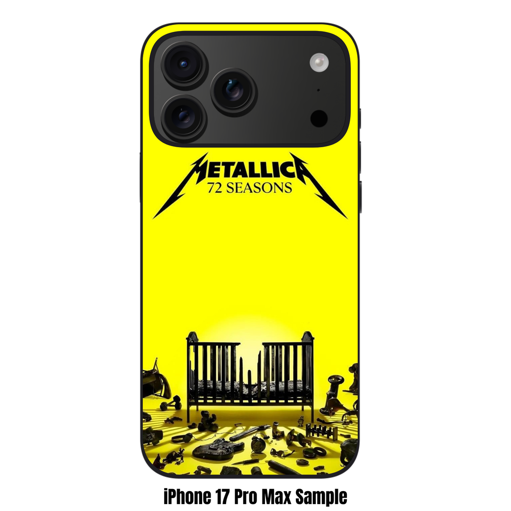 Metallica Phone Case For iPhone Samsung Galaxy Pixel - Metallica 72 Seasons Album Art On Yellow Background
