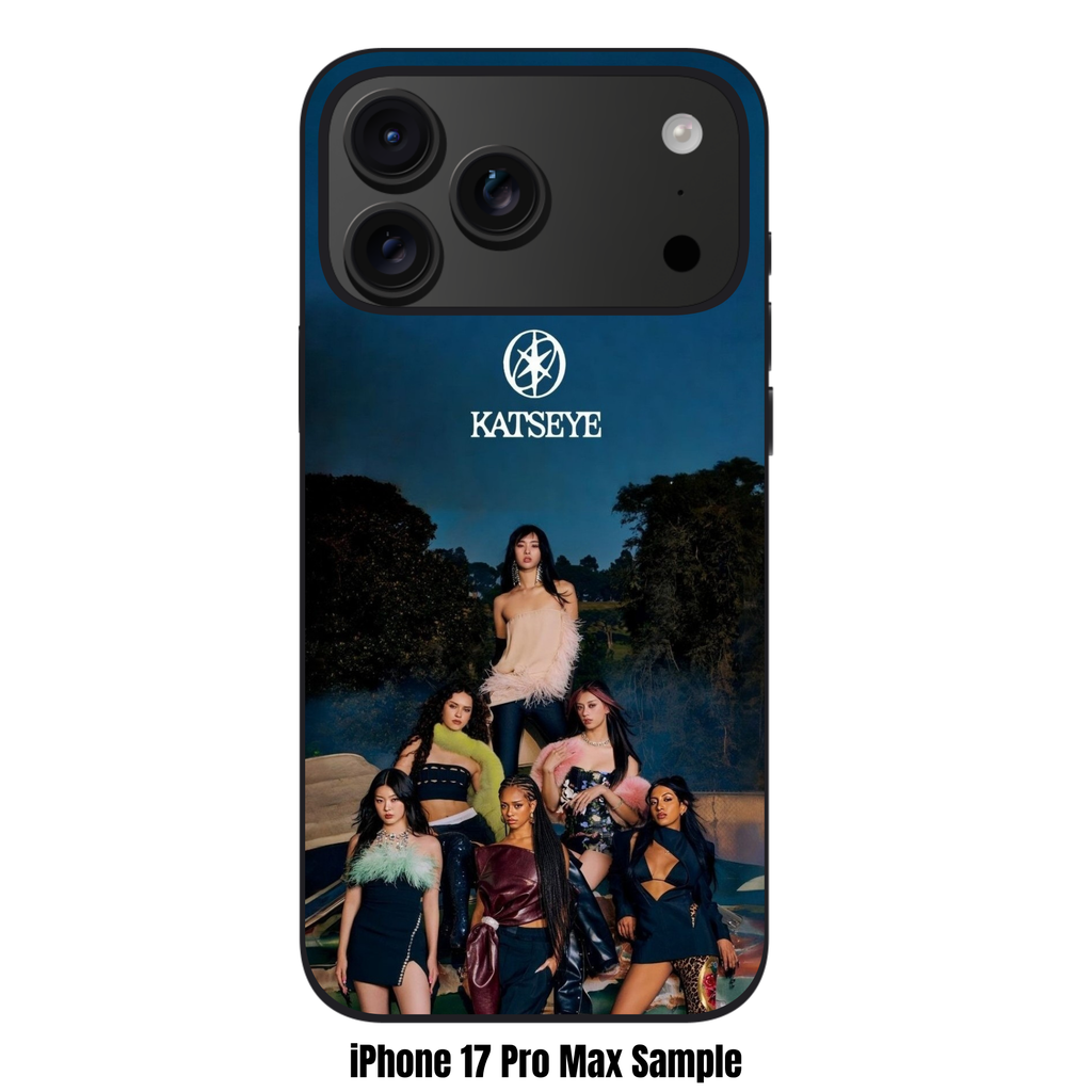 Katseye Phone Case For iPhone Samsung Galaxy Pixel - Katseye Members Promotional Portrait Under Blue Sky Background