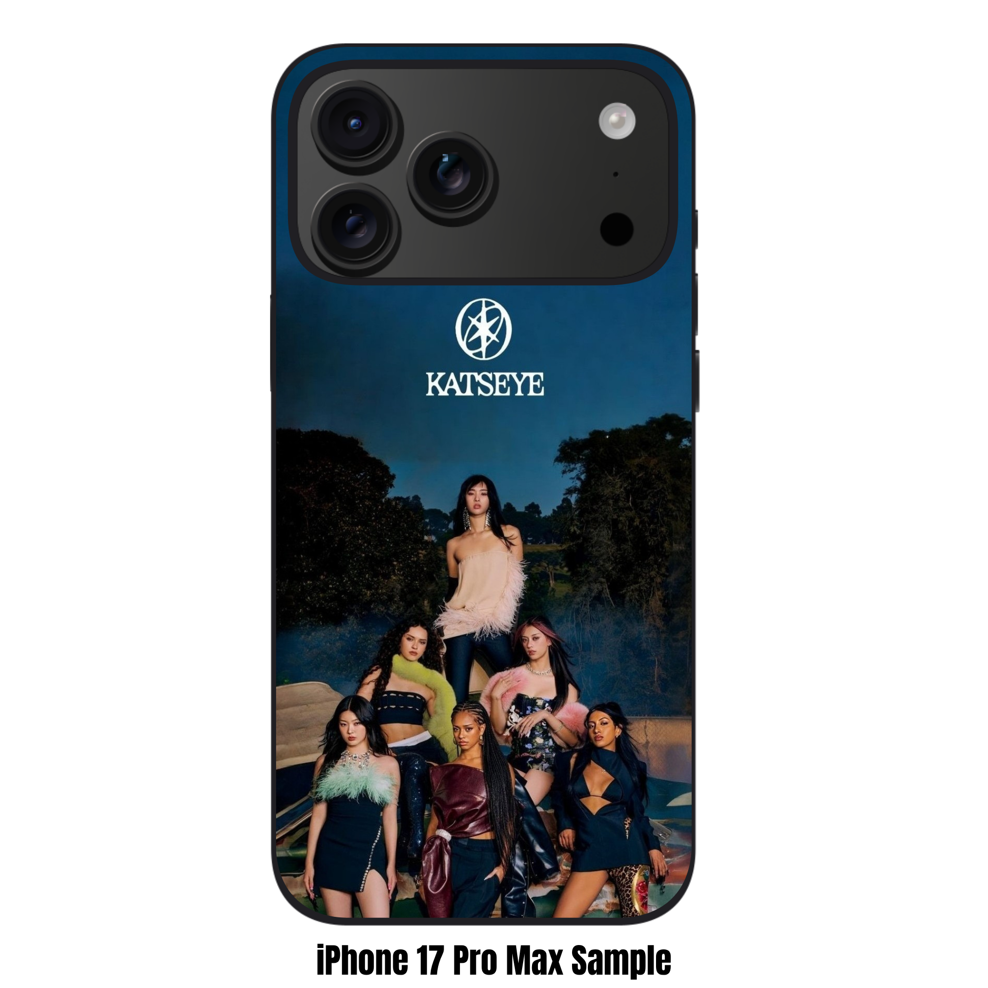 Katseye Phone Case For iPhone Samsung Galaxy Pixel - Katseye Members Promotional Portrait Under Blue Sky Background