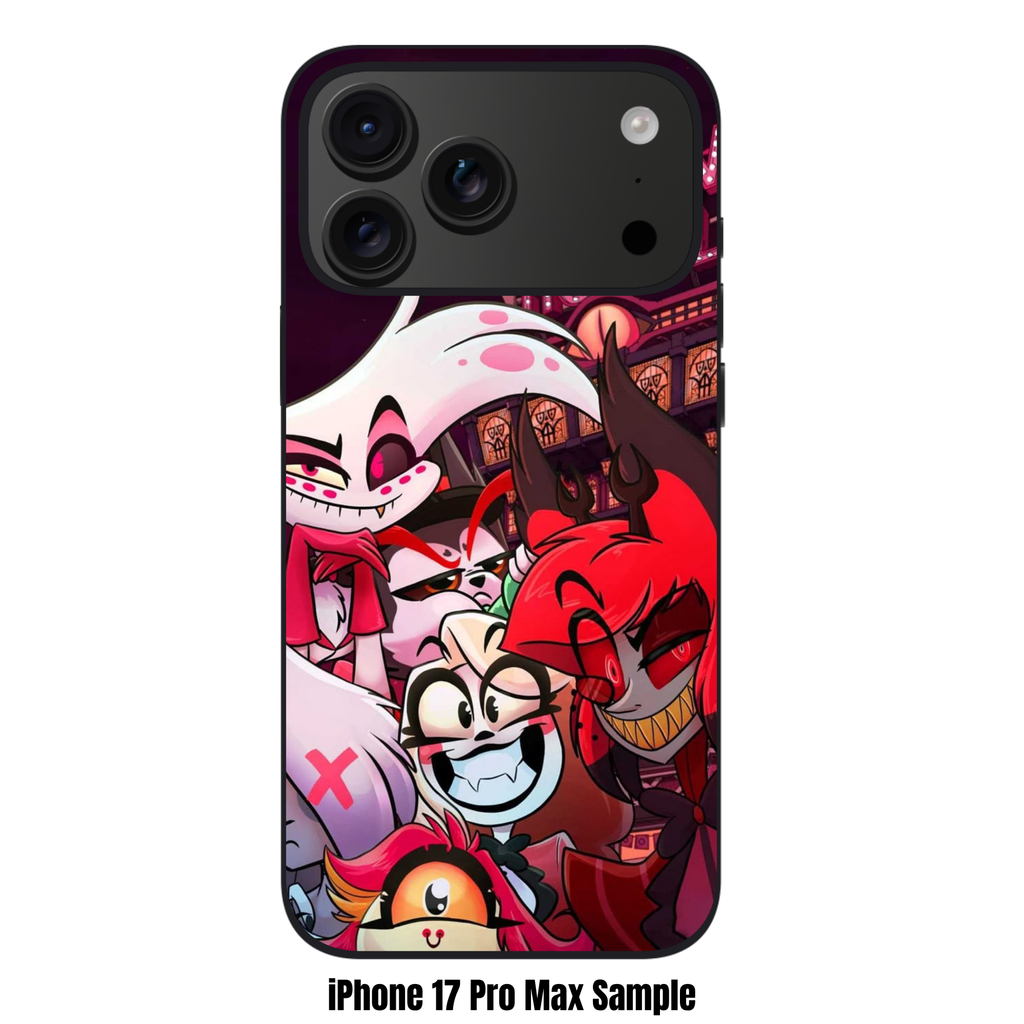 Hazbin Hotel Phone Case For iPhone Samsung Galaxy Pixel - Hazbin Hotel Cast Selfie In Front Of Hotel Marquee Poster