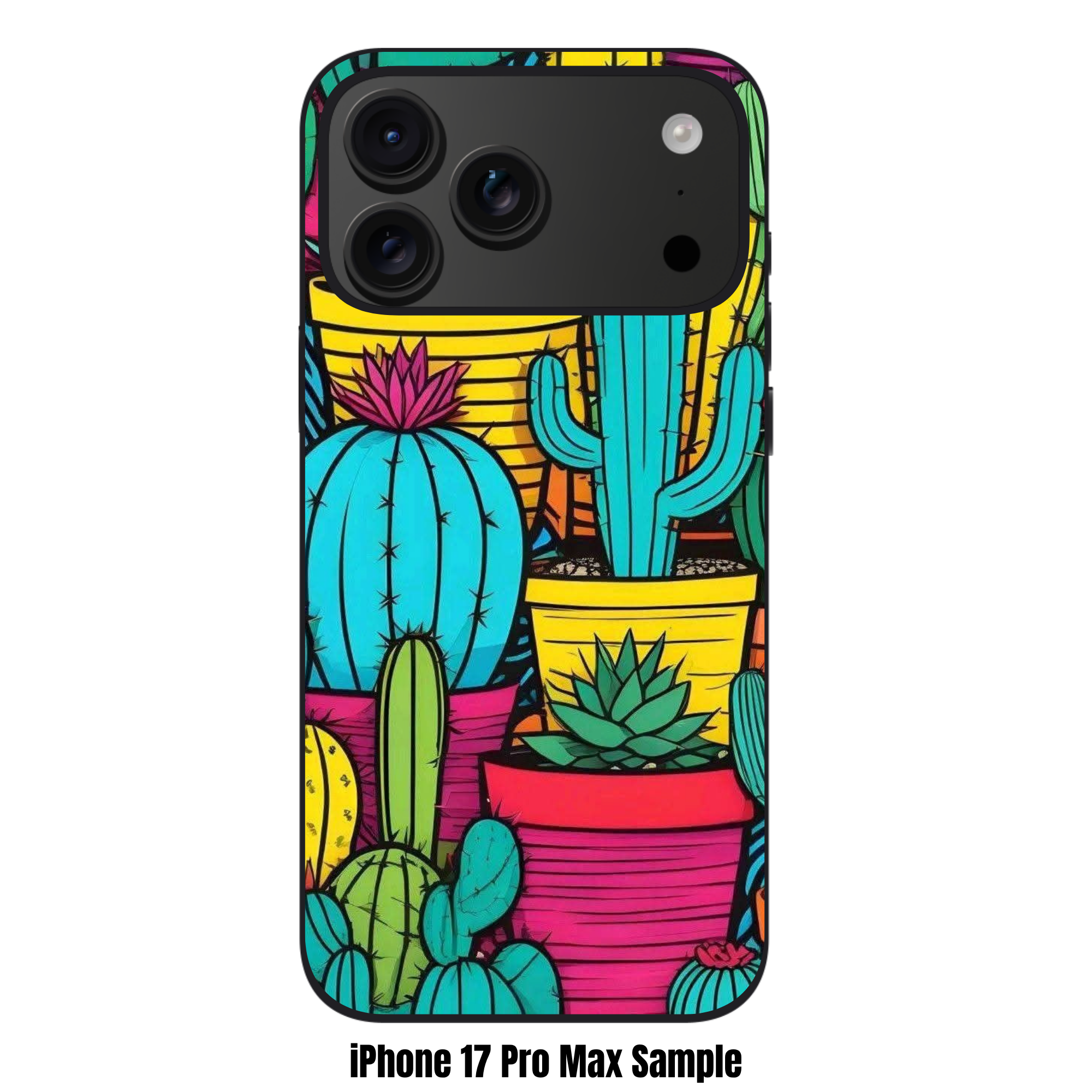 Floral Pattern Phone Case For iPhone Samsung Galaxy Pixel - Bold Colorful Pop Art Cactus Pattern