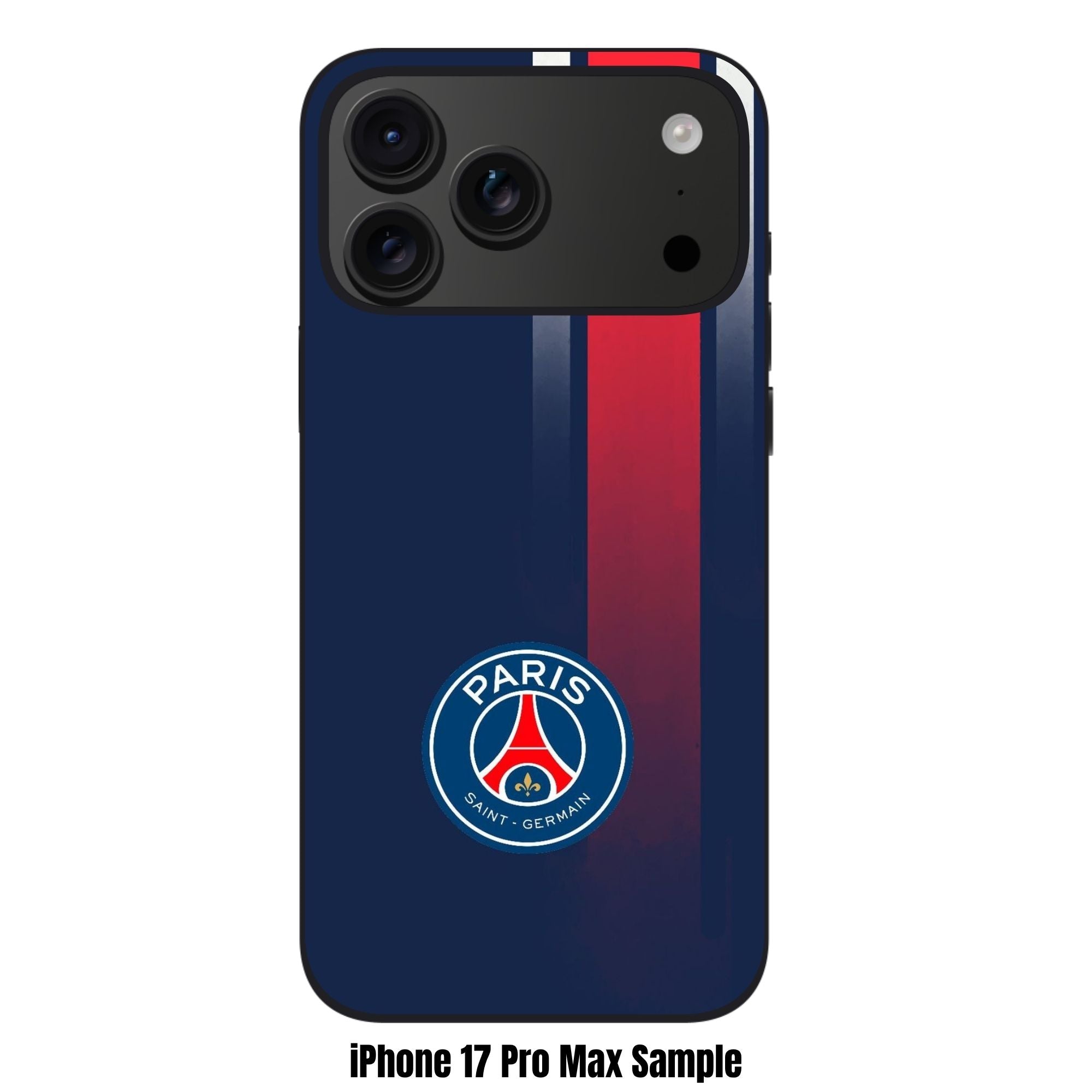 Paris Saint Germain FC Phone Case For iPhone Samsung Galaxy Pixel - Paris Saint Germain FC Logo With Off Center Vertical Red Stripe On Blue Background