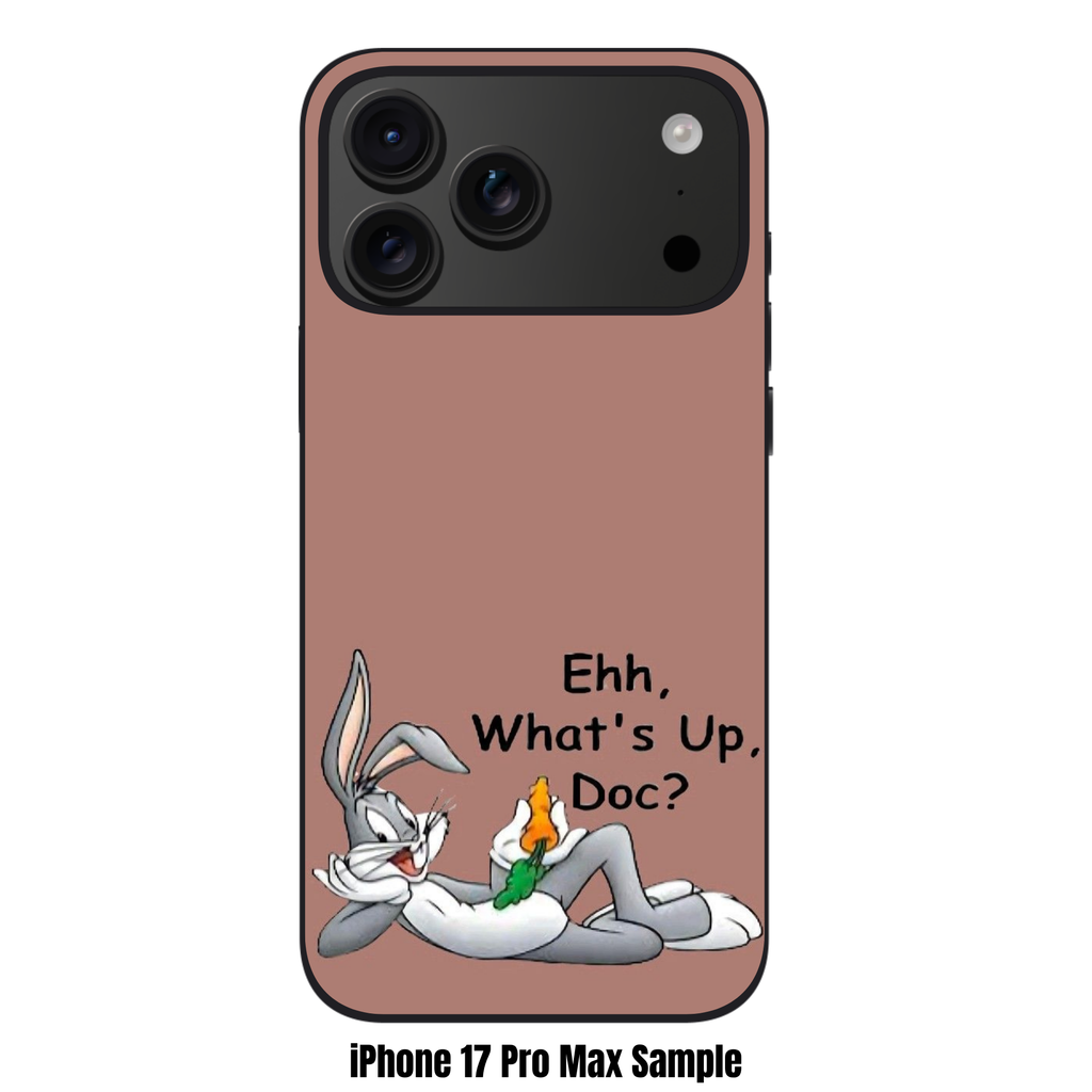 Looney Tunes Bugs Bunny Phone Case For iPhone Samsung Galaxy Pixel - Bugs Bunny Reclining With Carrot On Dusty Rose Background