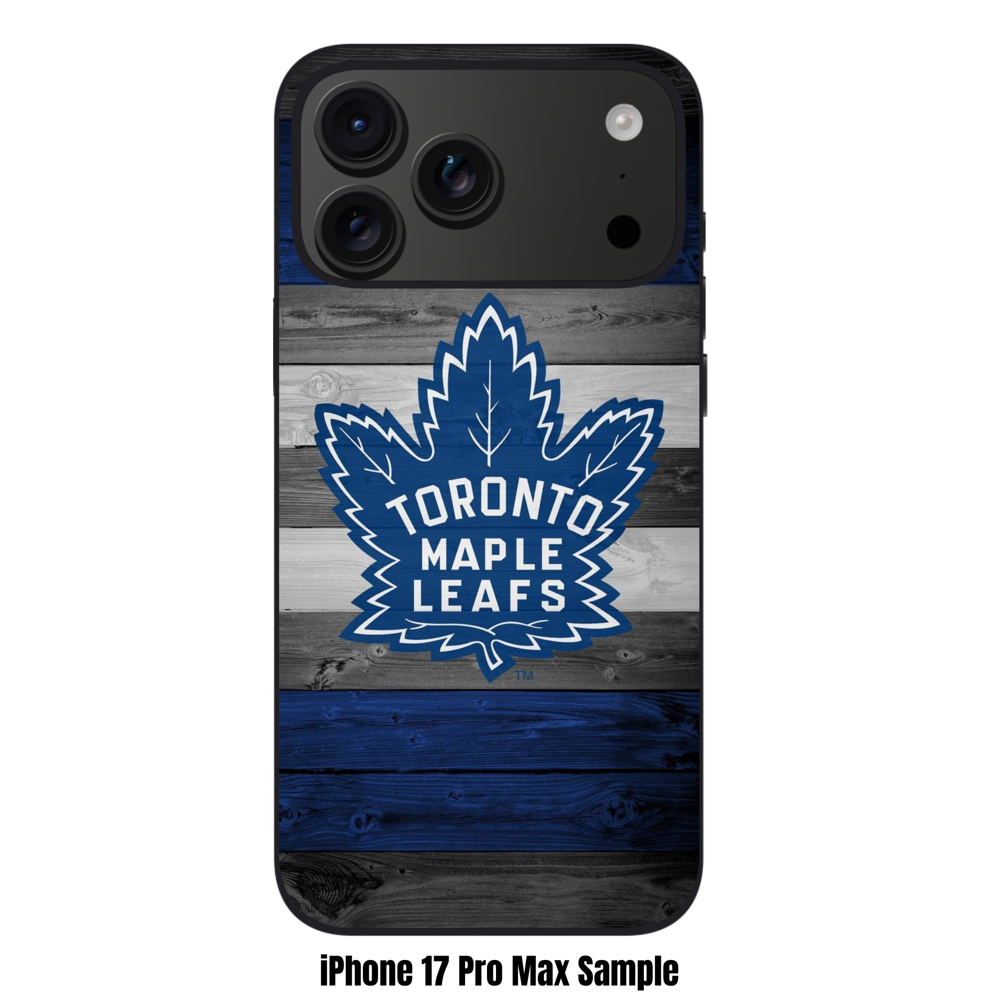 NHL Toronto Maple Leafs Phone Case For iPhone Samsung Galaxy Pixel - Toronto Maple Leafs Logo On Blue And White Wood Grain Background