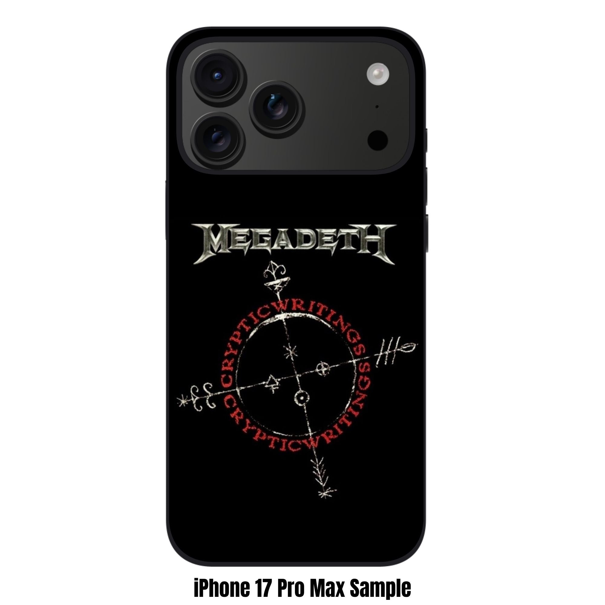 Megadeth Phone Case For iPhone Samsung Galaxy Pixel - Megadeth Metallic Logo And Cryptic Writings Symbol On Black Background