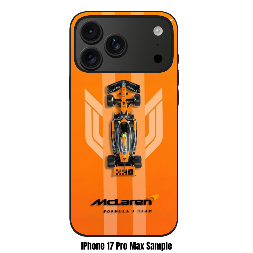 F1 Formula 1 McLaren Phone Case For iPhone Samsung Galaxy Pixel - MCL38 On Triple Stripe Orange Background