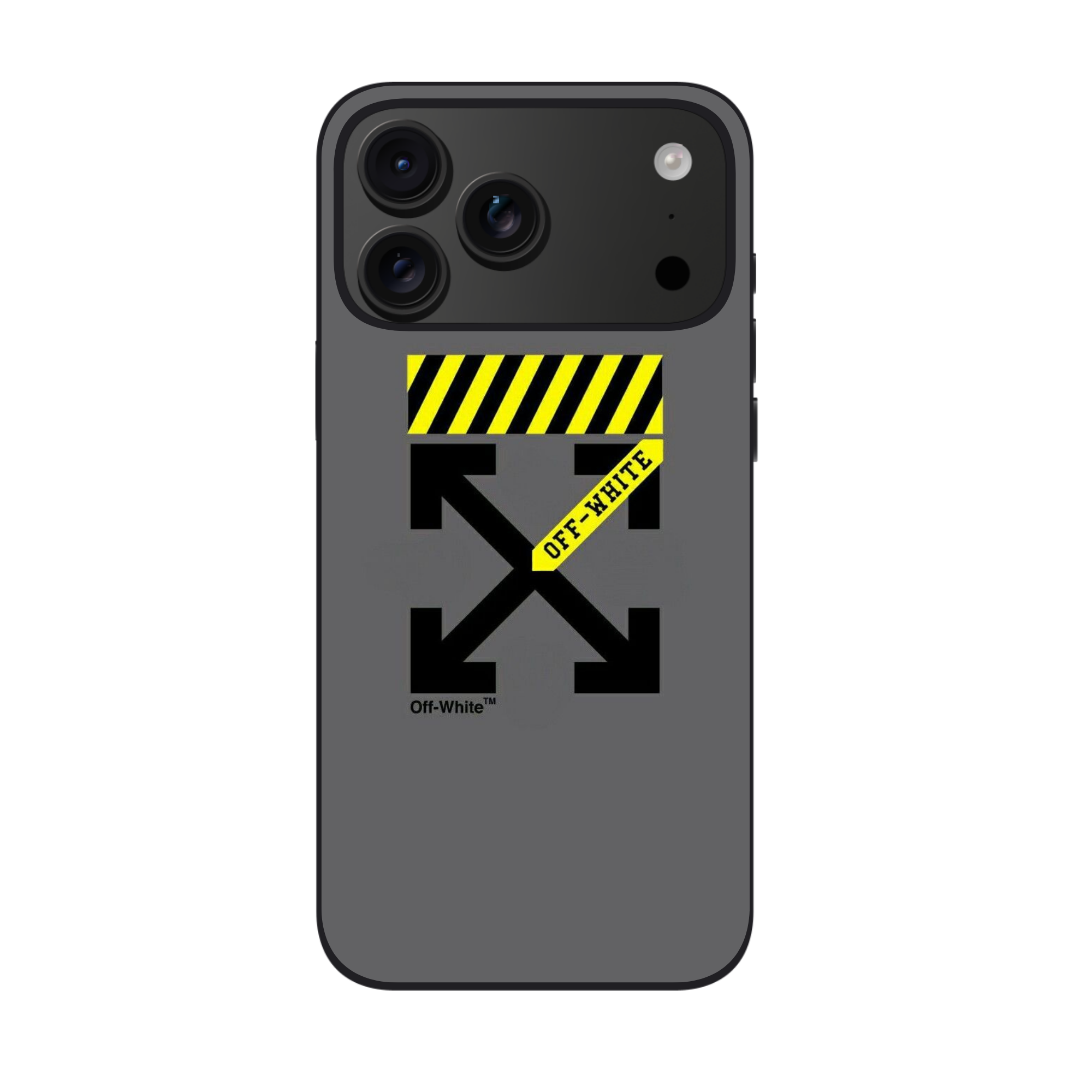 Off White Phone Case For iPhone Samsung Galaxy Pixel - Off White Industrial Arrows On Gray Background