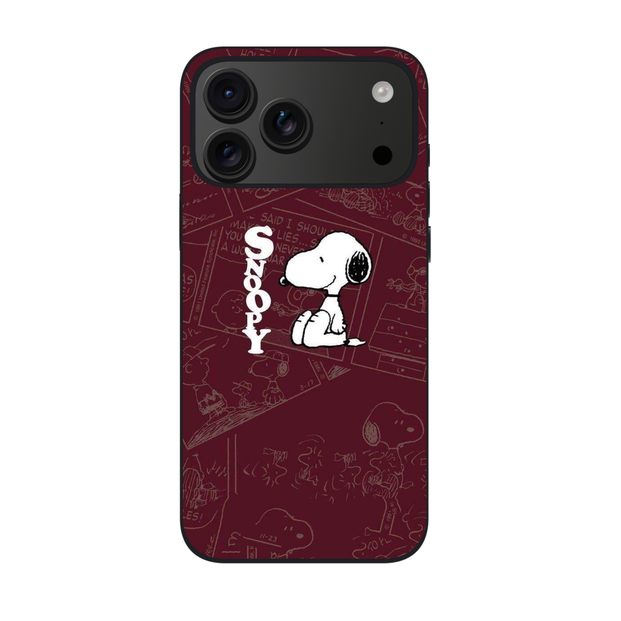 Peanuts Snoopy Phone Case For iPhone Samsung Galaxy Pixel - Peanuts Classic Snoopy Burgundy Poster
