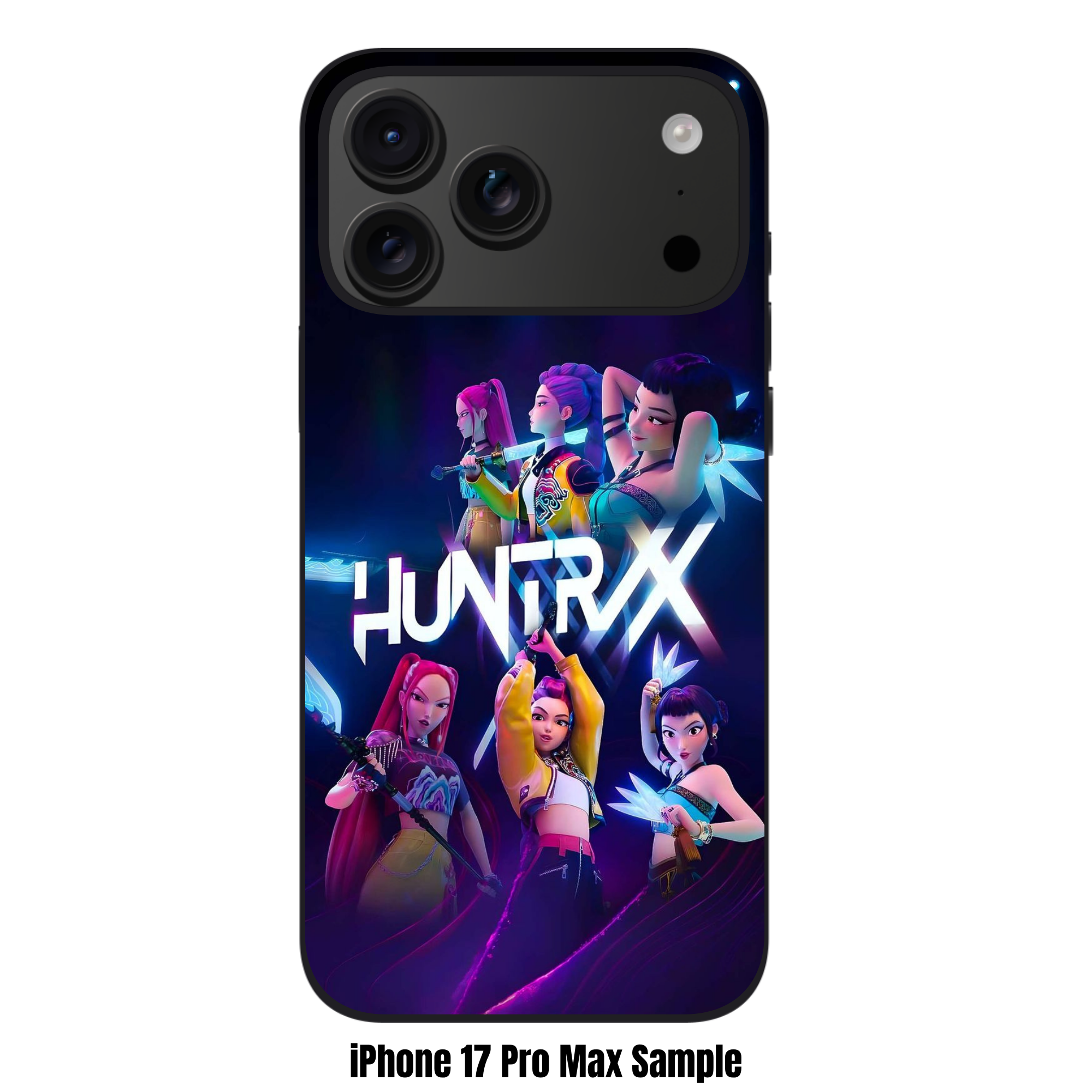 KPop Demon Hunters Phone Case For iPhone Samsung Galaxy Pixel - HUNTRIX Neon Performance Battle Stance Poster