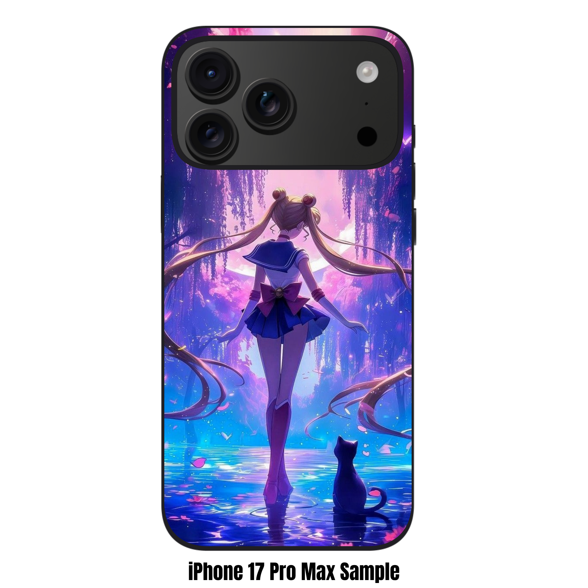 Sailor Moon Phone Case For iPhone Samsung Galaxy Pixel - Sailor Moon And Luna Standing In Magical Enchanted Forest Background