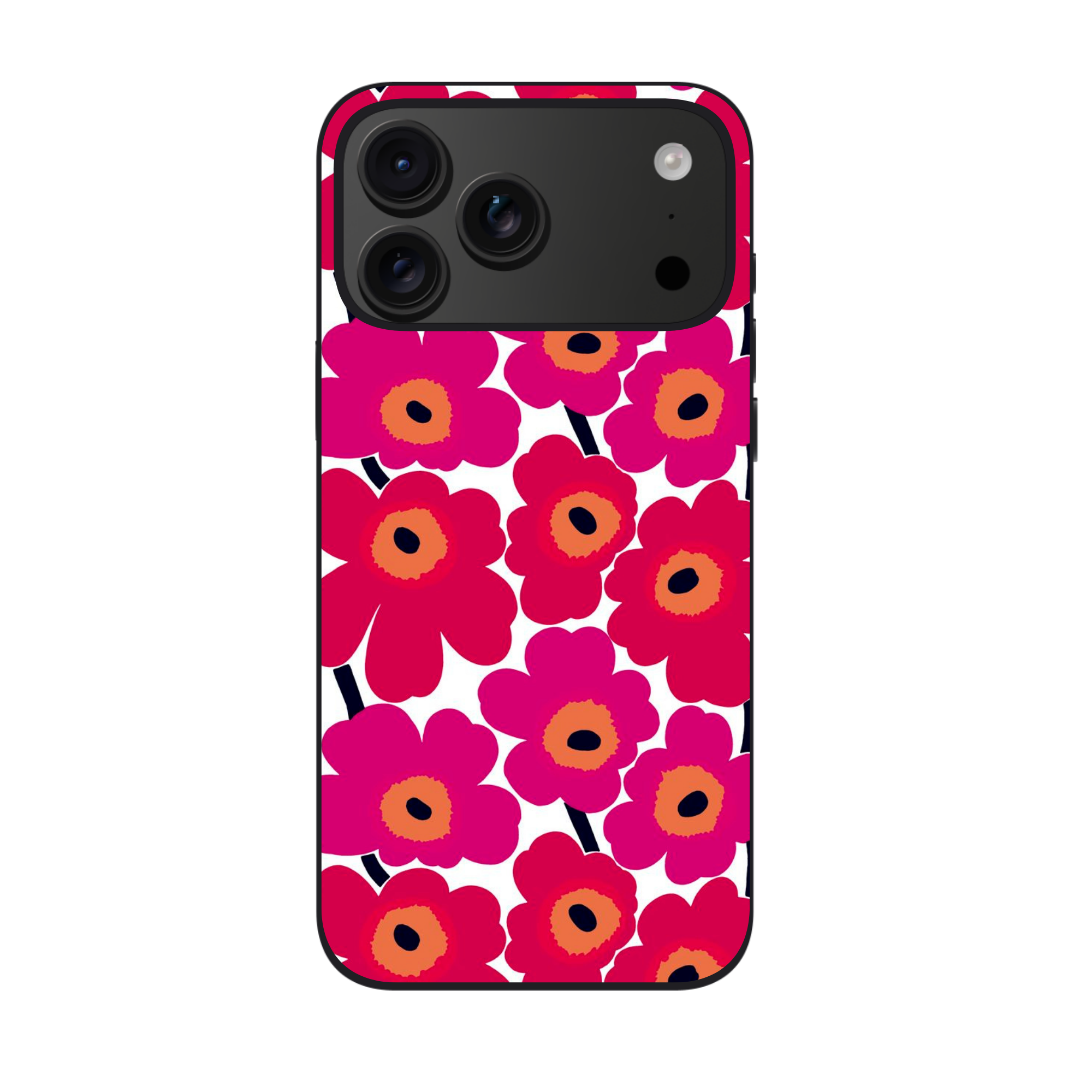 Marimekko Phone Case For iPhone Samsung Galaxy Pixel - Marimekko Unikko Red And Pink Pattern