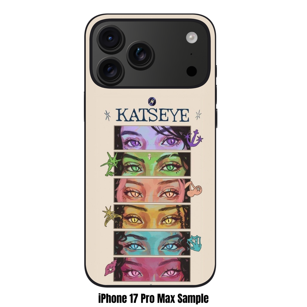 Katseye Phone Case For iPhone Samsung Galaxy Pixel - Katseye Artistic Eyes Illustration On Beige Background