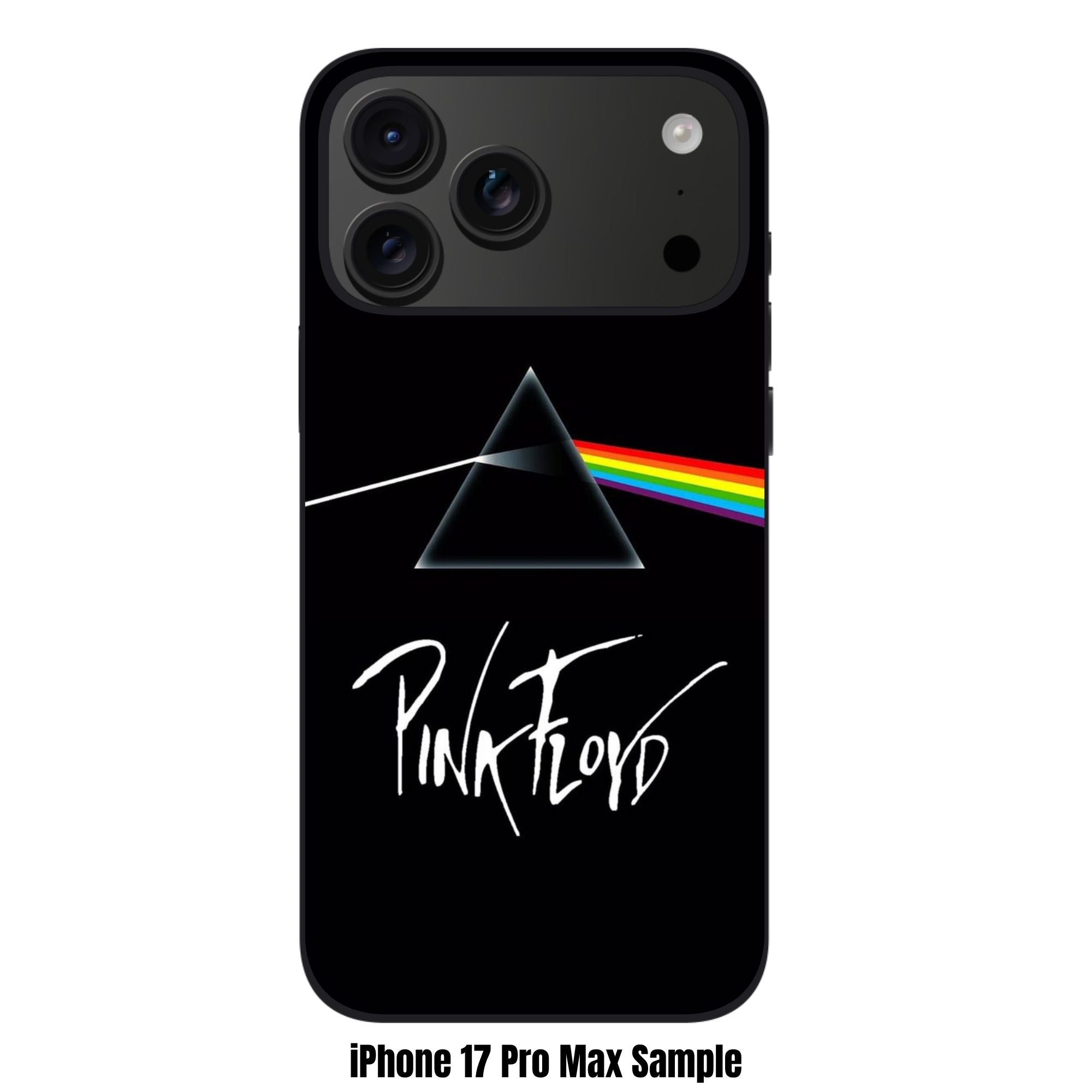 Pink Floyd Phone Case For iPhone Samsung Galaxy Pixel - Pink Floyd The Dark Side Of The Moon Album Cover Poster In Black Background