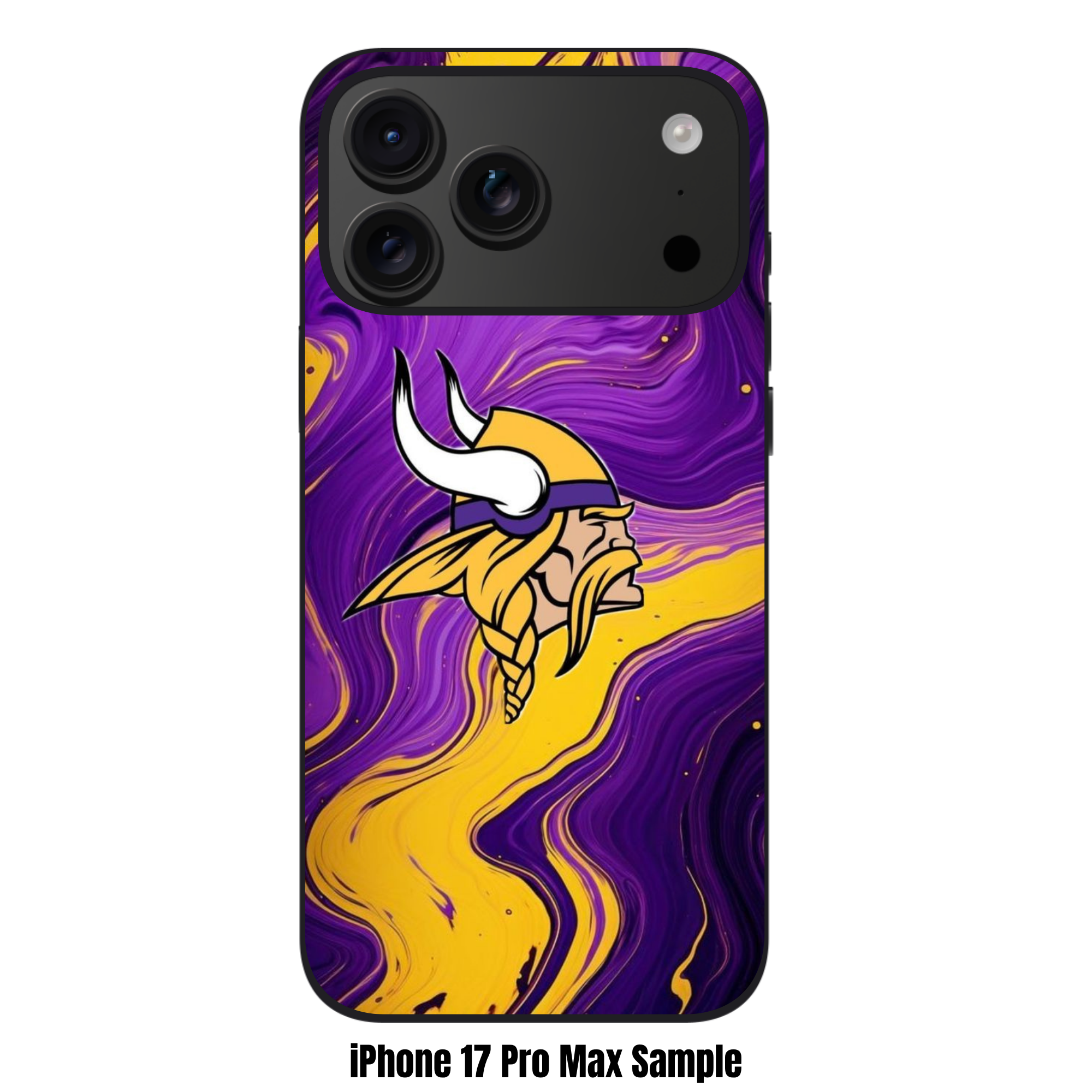 NFL Minnesota Vikings Phone Case For iPhone Samsung Galaxy Pixel - Minnesota Vikings Logo On Purple And Yellow Marble Background