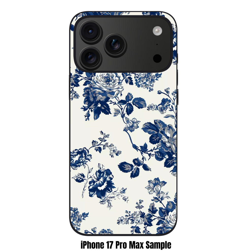 Floral Pattern Phone Case For iPhone Samsung Galaxy Pixel - Classic Blue And White Toile Floral Pattern