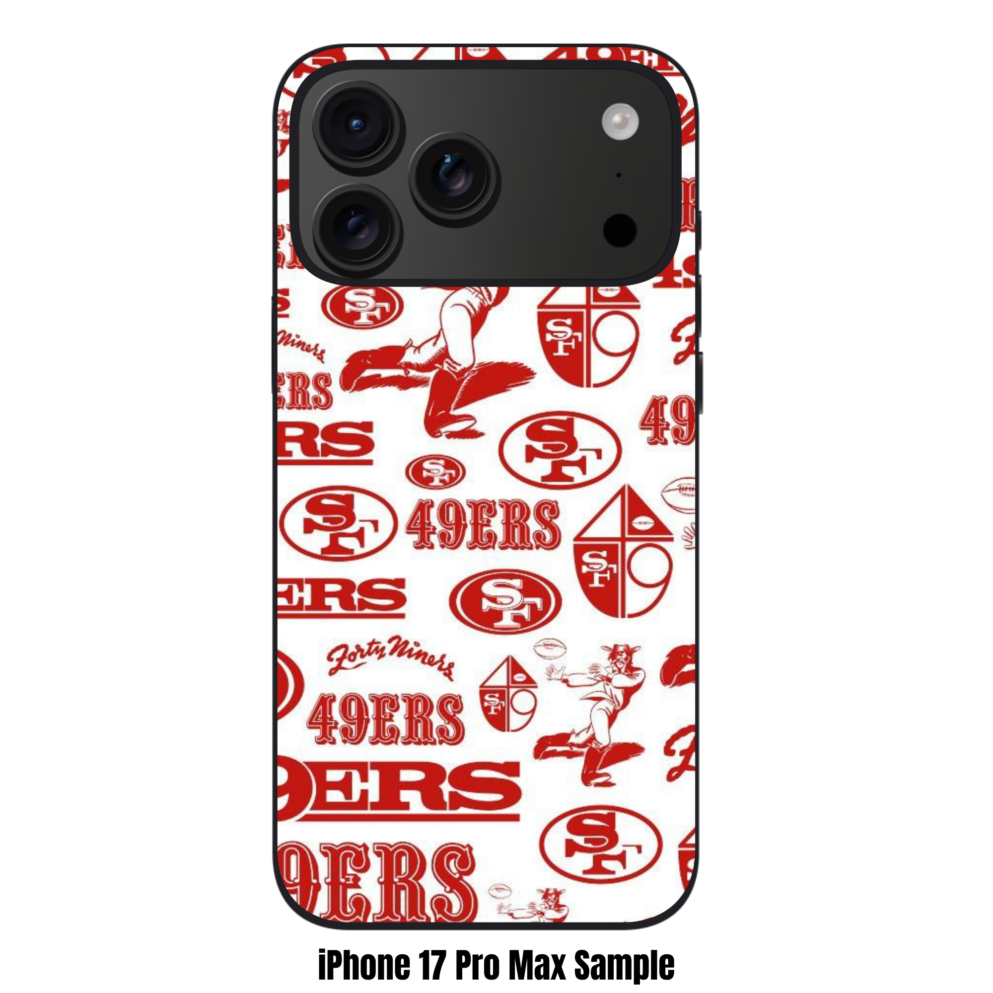 NFL San Francisco 49ers Phone Case For iPhone Samsung Galaxy Pixel - San Francisco 49ers Retro Mascot And Logo Pattern On White Background
