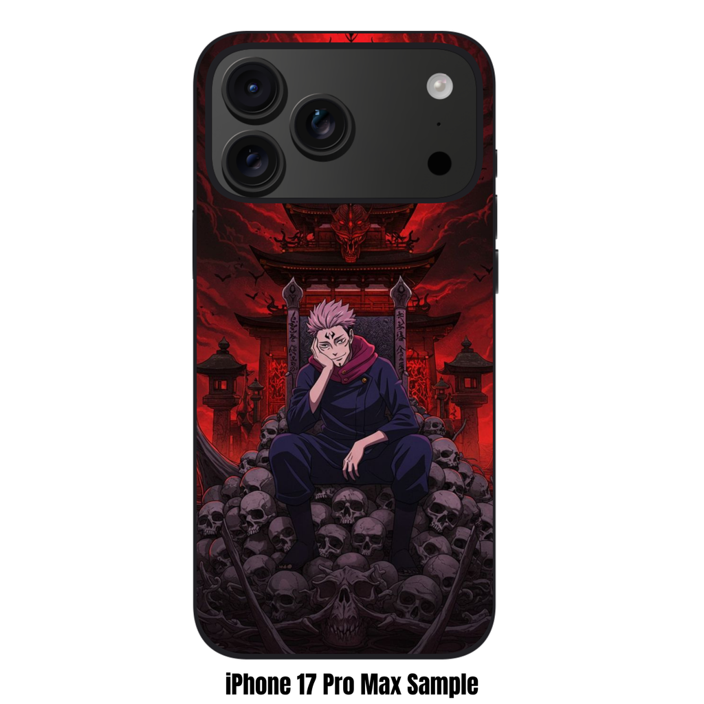 Jujutsu Kaisen Sukuna Phone Case For iPhone Samsung Galaxy Pixel - Ryomen Sukuna On Throne Of Skulls Malevolent Shrine Poster