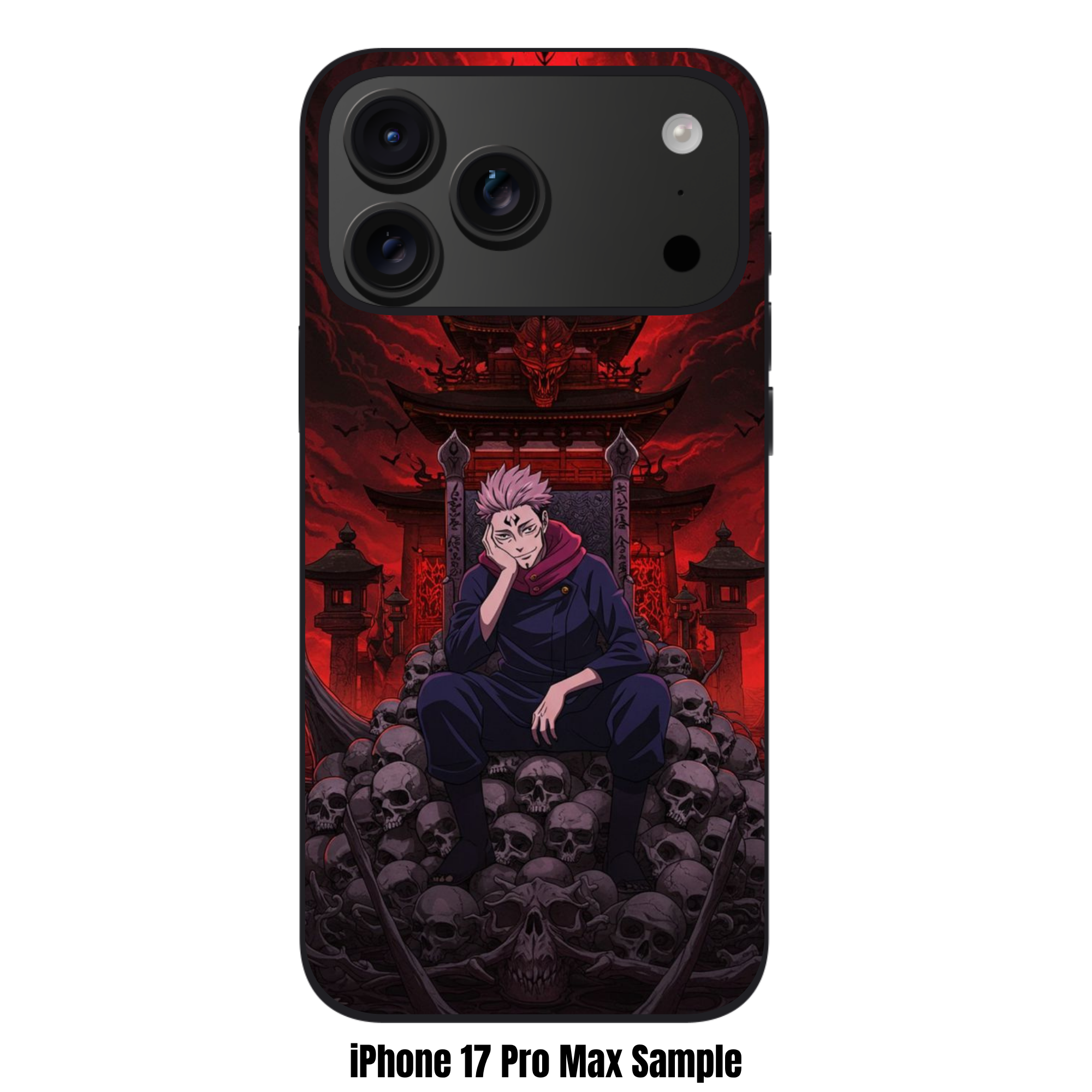 Jujutsu Kaisen Sukuna Phone Case For iPhone Samsung Galaxy Pixel - Ryomen Sukuna On Throne Of Skulls Malevolent Shrine Poster
