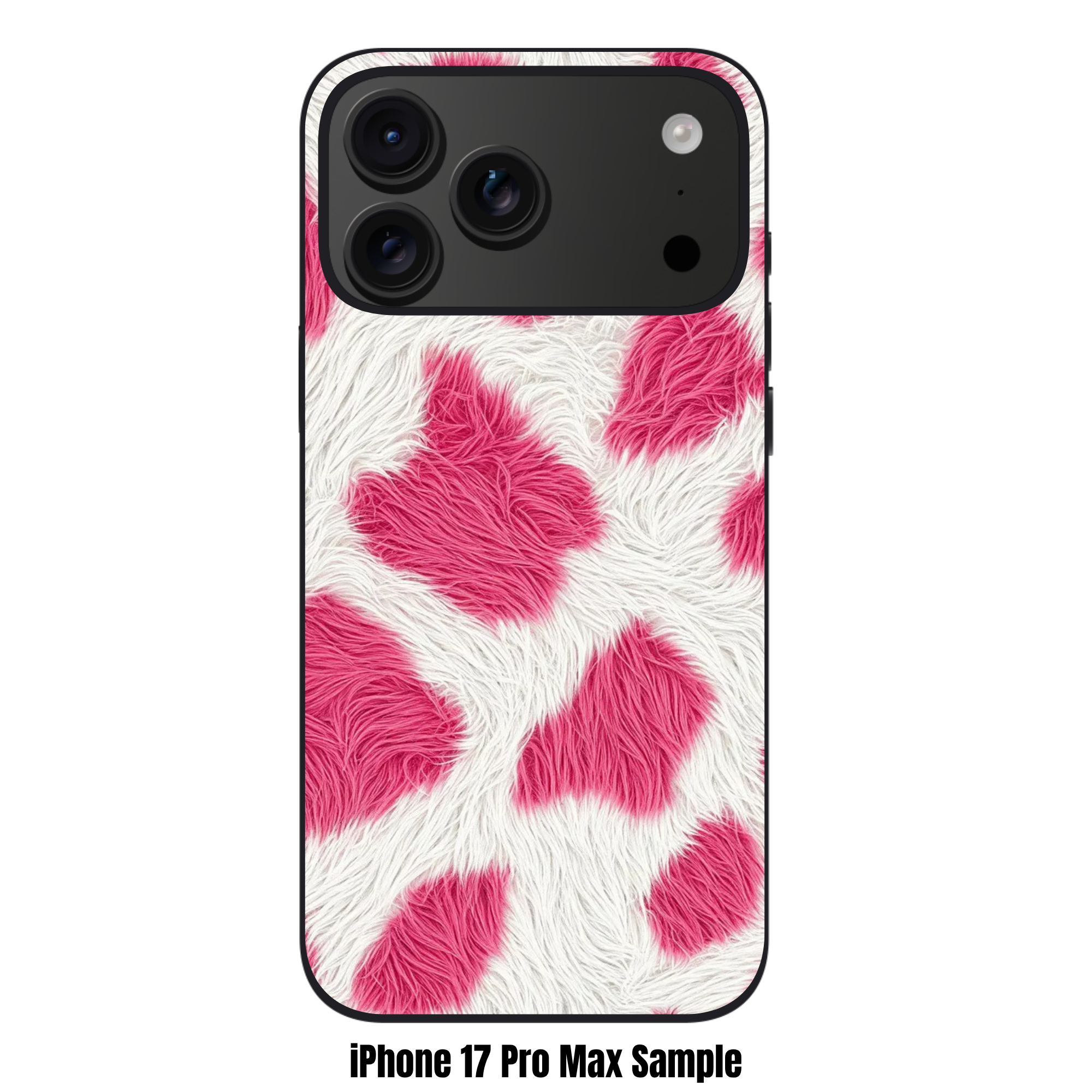 Animal Fur Pattern Phone Case For iPhone Samsung Galaxy Pixel - Hot Pink Cow Print Pattern