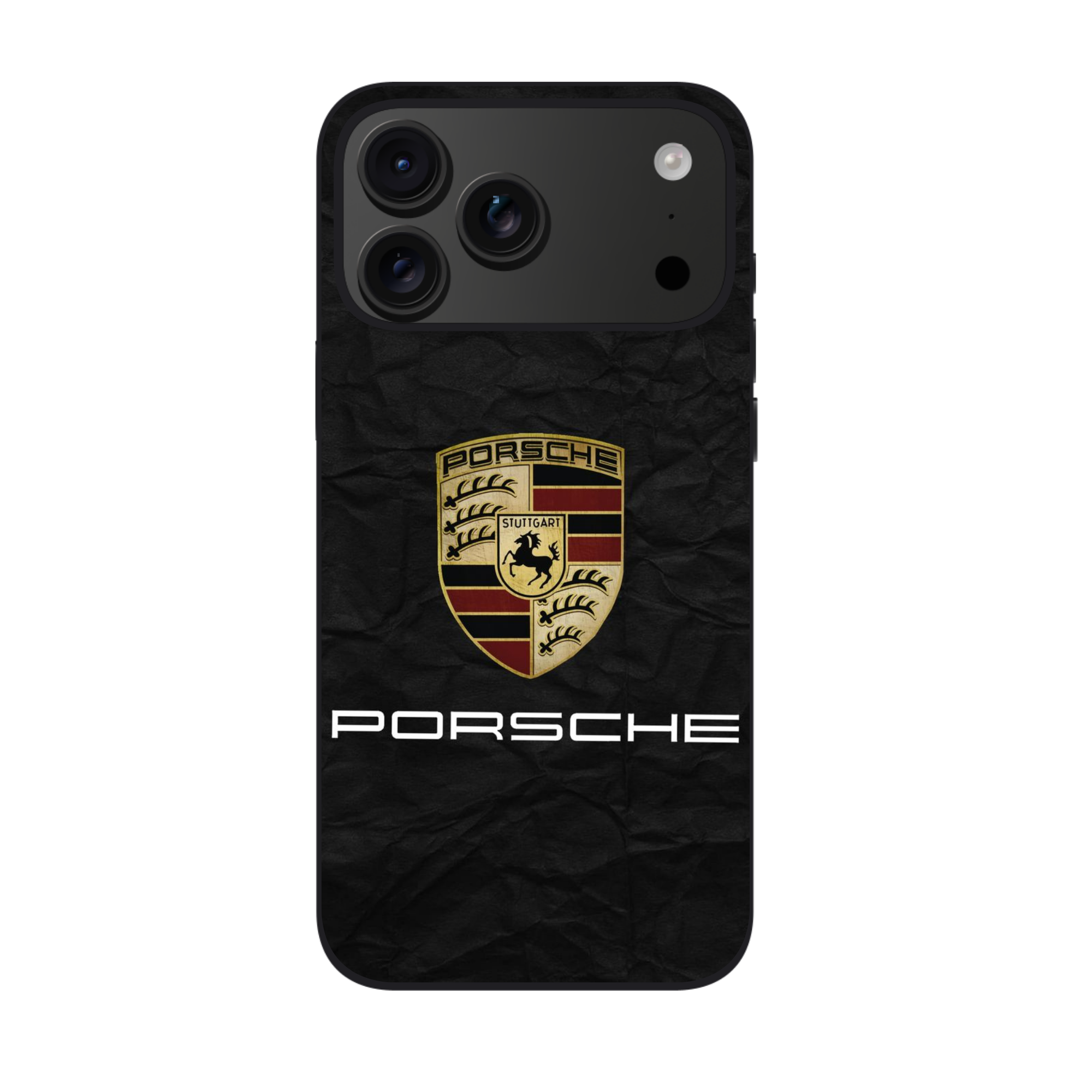 Porsche Phone Case For iPhone Samsung Galaxy Pixel - Porsche Logo On Black Textured Background