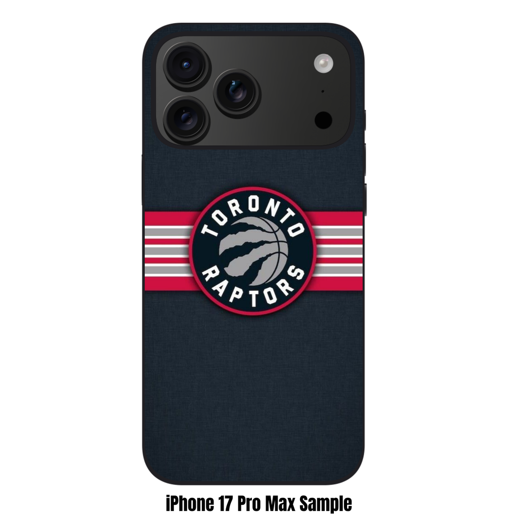 NBA Toronto Raptors Phone Case For iPhone Samsung Galaxy Pixel - Toronto Raptors Logo And Horizontal Stripes On Black Background