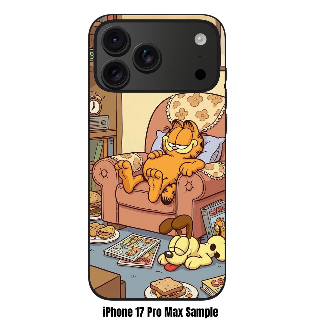 Garfield Phone Case For iPhone Samsung Galaxy Pixel - Cozy Garfield And Odie Living Room Scene