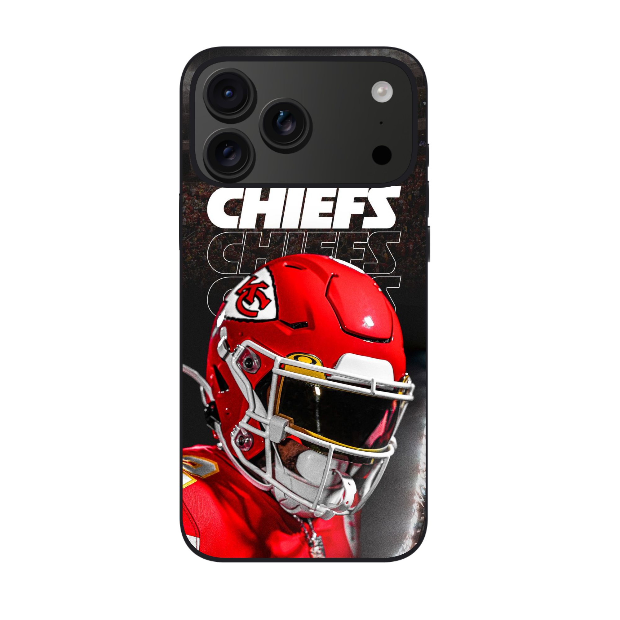 NFL Kansas City Chiefs Phone Case For iPhone Samsung Galaxy Pixel - Kansas City Chiefs Helmet And Logo On Stadium Background