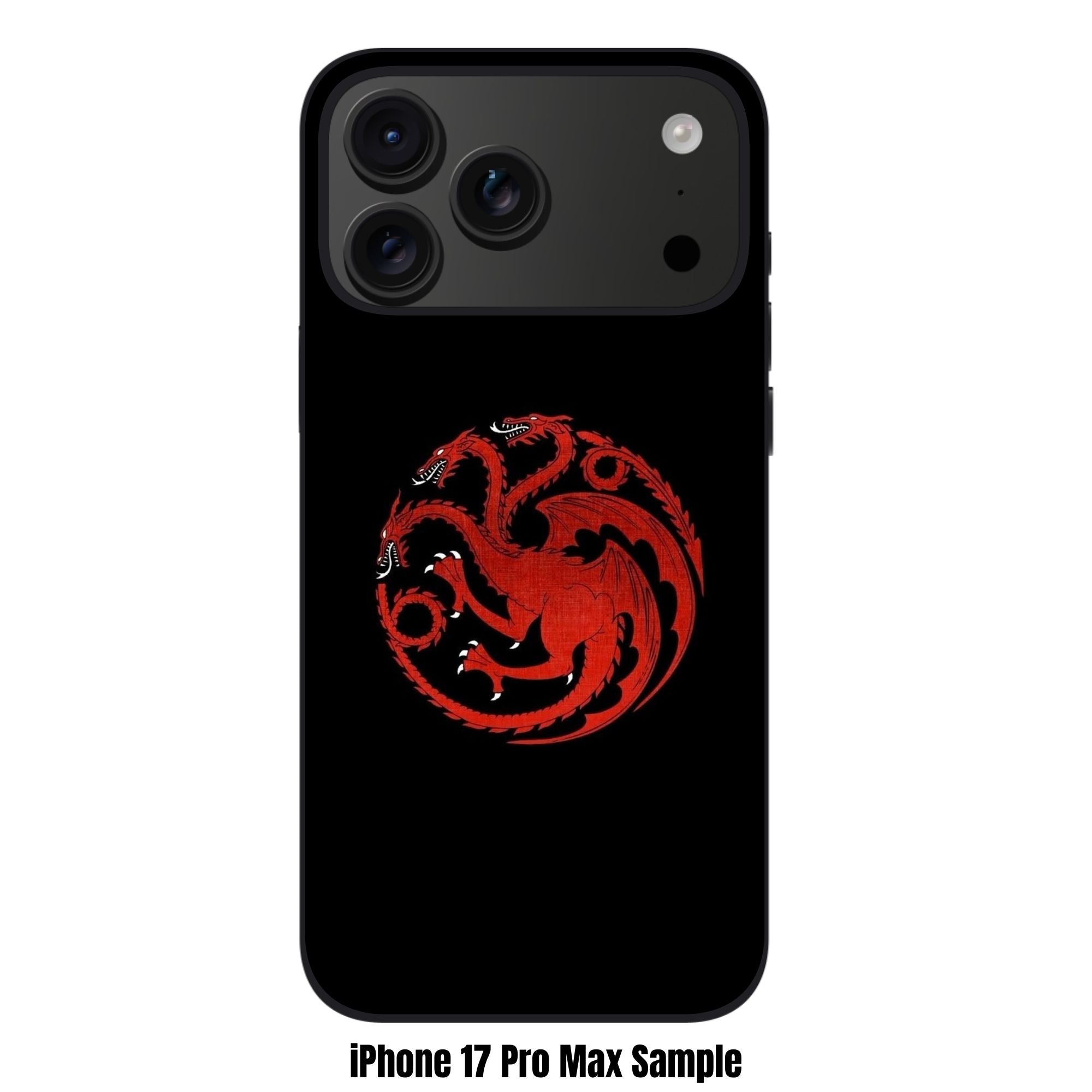 House Of The Dragon Phone Case For iPhone Samsung Galaxy Pixel - House Of The Dragon Red Targaryen Sigil Poster In Black Background