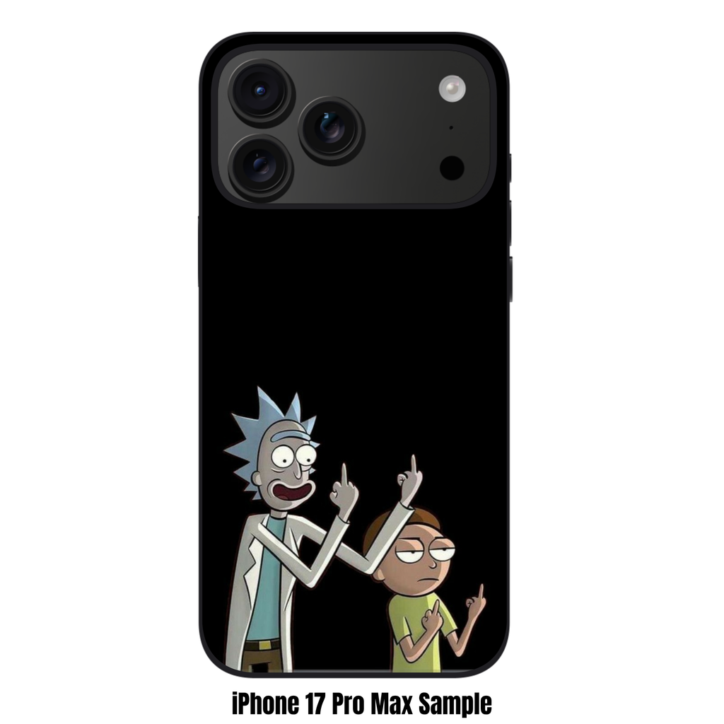 Rick And Morty Phone Case For iPhone Samsung Galaxy Pixel - Rick And Morty Posing On Black Background