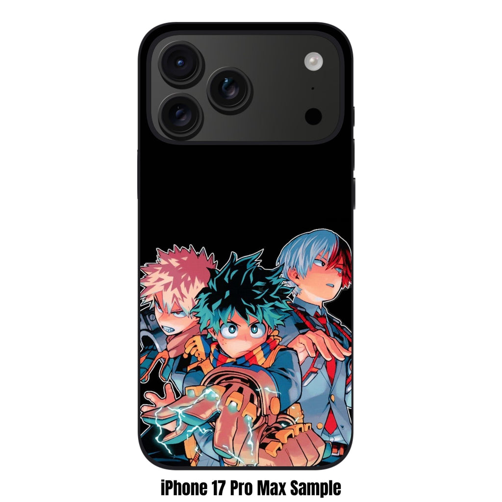 My Hero Academia Phone Case For iPhone Samsung Galaxy Pixel - Bakugo Midoriya And Todoroki In Uniforms On Black Background