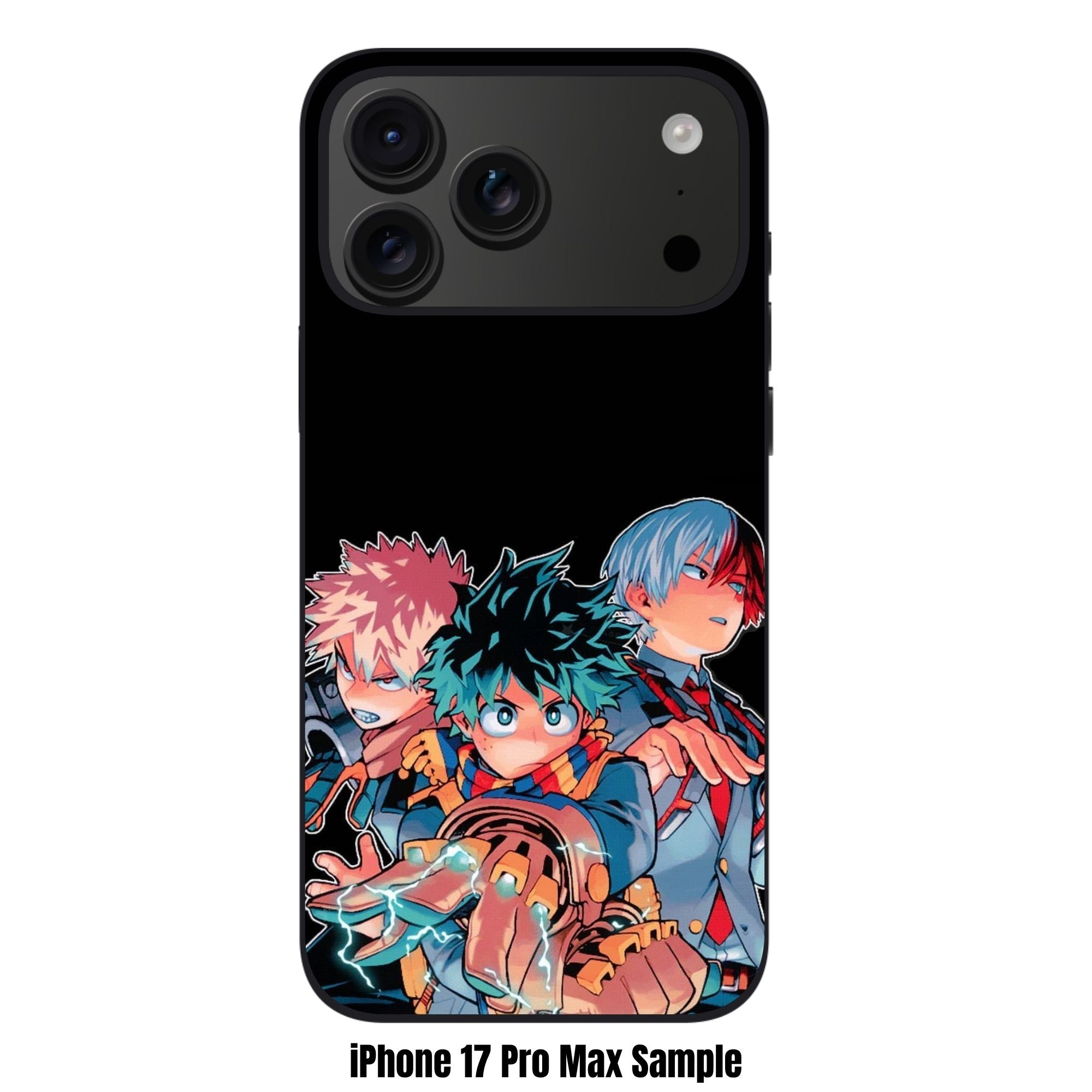 My Hero Academia Phone Case For iPhone Samsung Galaxy Pixel - Bakugo Midoriya And Todoroki In Uniforms On Black Background