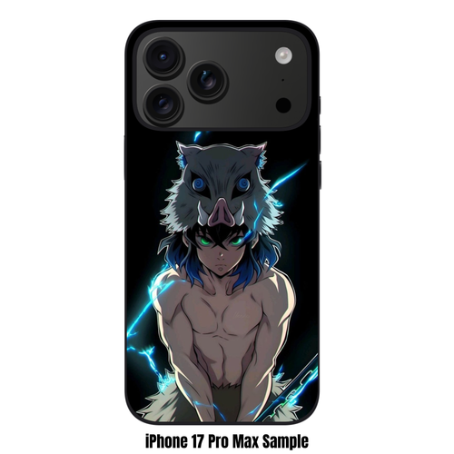 Demon Slayer Inosuke Phone Case For iPhone Samsung Galaxy Pixel - Inosuke Hashibira Unleashed Beast Breathing Art On Blackground