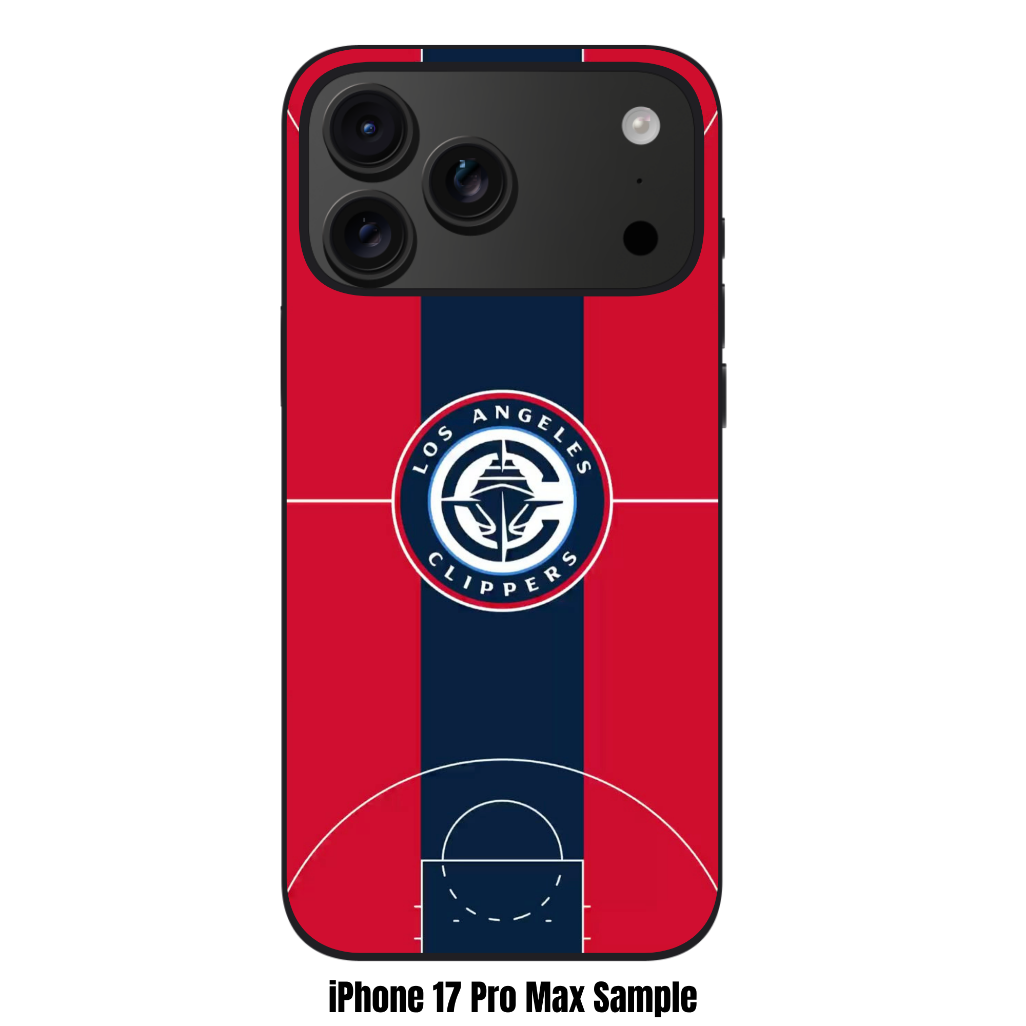 NBA Los Angeles Clippers Phone Case For iPhone Samsung Galaxy Pixel - Los Angeles Clippers Nautical Logo On Basketball Court Background