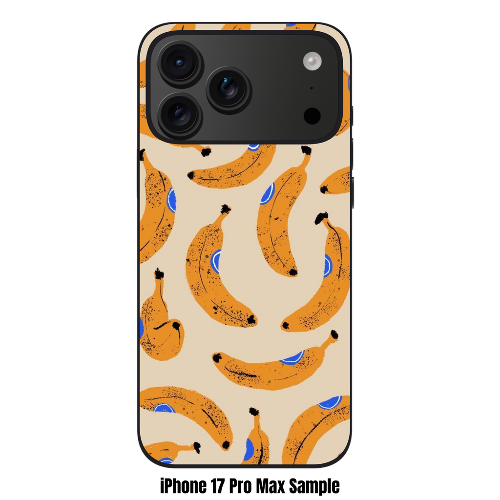 Banana Pattern Phone Case For iPhone Samsung Galaxy Pixel - Retro Illustrated Banana Pattern In Beige Background