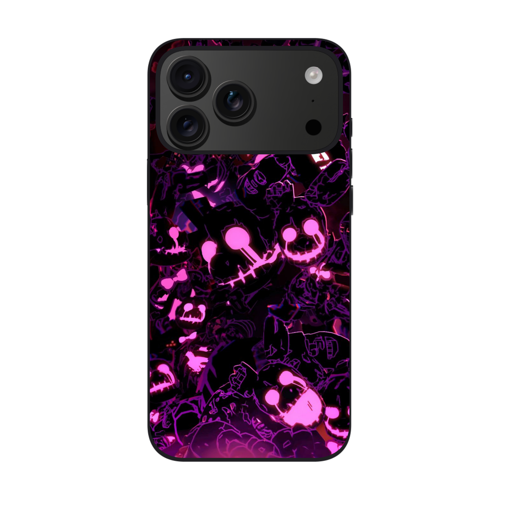 Five Nights At Freddys Phone Case For iPhone Samsung Galaxy Pixel - Creepy Faces Neon Poster