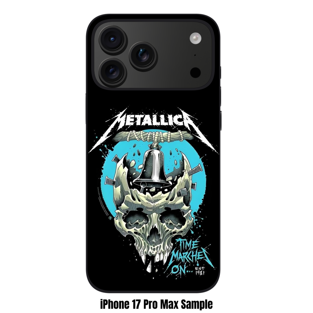 Metallica Phone Case For iPhone Samsung Galaxy Pixel - Metallica For Whom The Bell Tolls Skull On Black Background