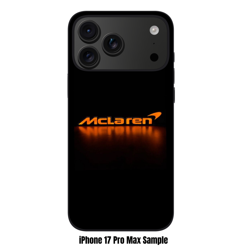 F1 Formula 1 McLaren Phone Case For iPhone Samsung Galaxy Pixel - McLaren Logo And Reflection On Black Background
