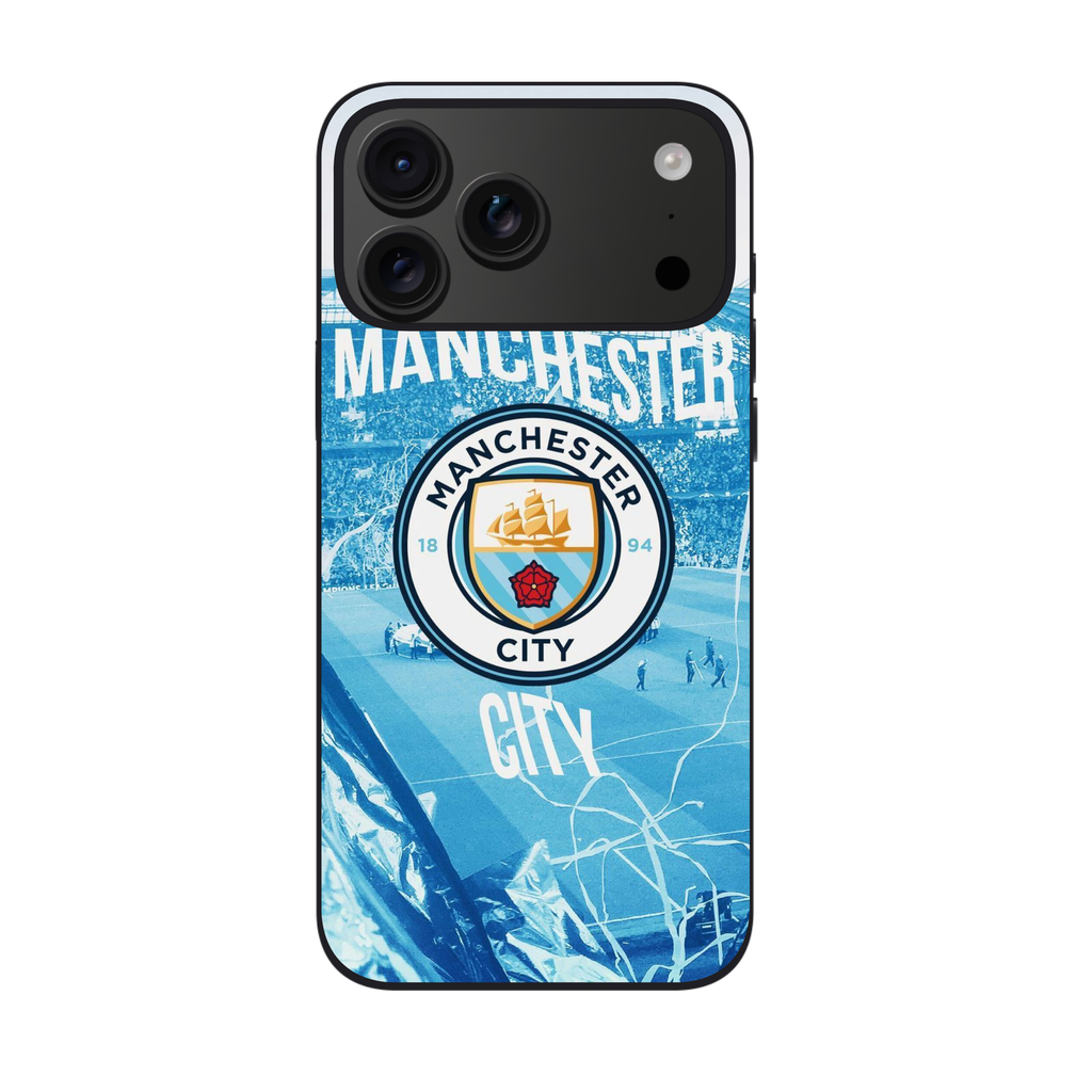 Manchester City FC Phone Case For iPhone Samsung Galaxy Pixel -  Manchester City FC Crest on Etihad Stadium Crowd Art
